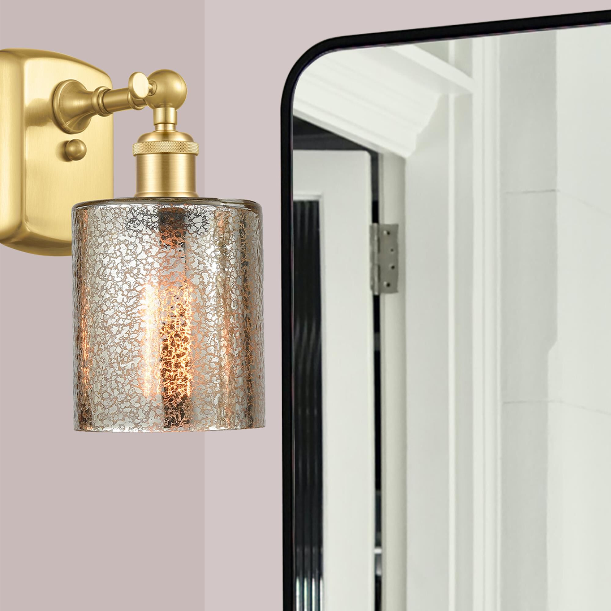 Shown in Satin Gold finish and Mercury CoSGleskill glass