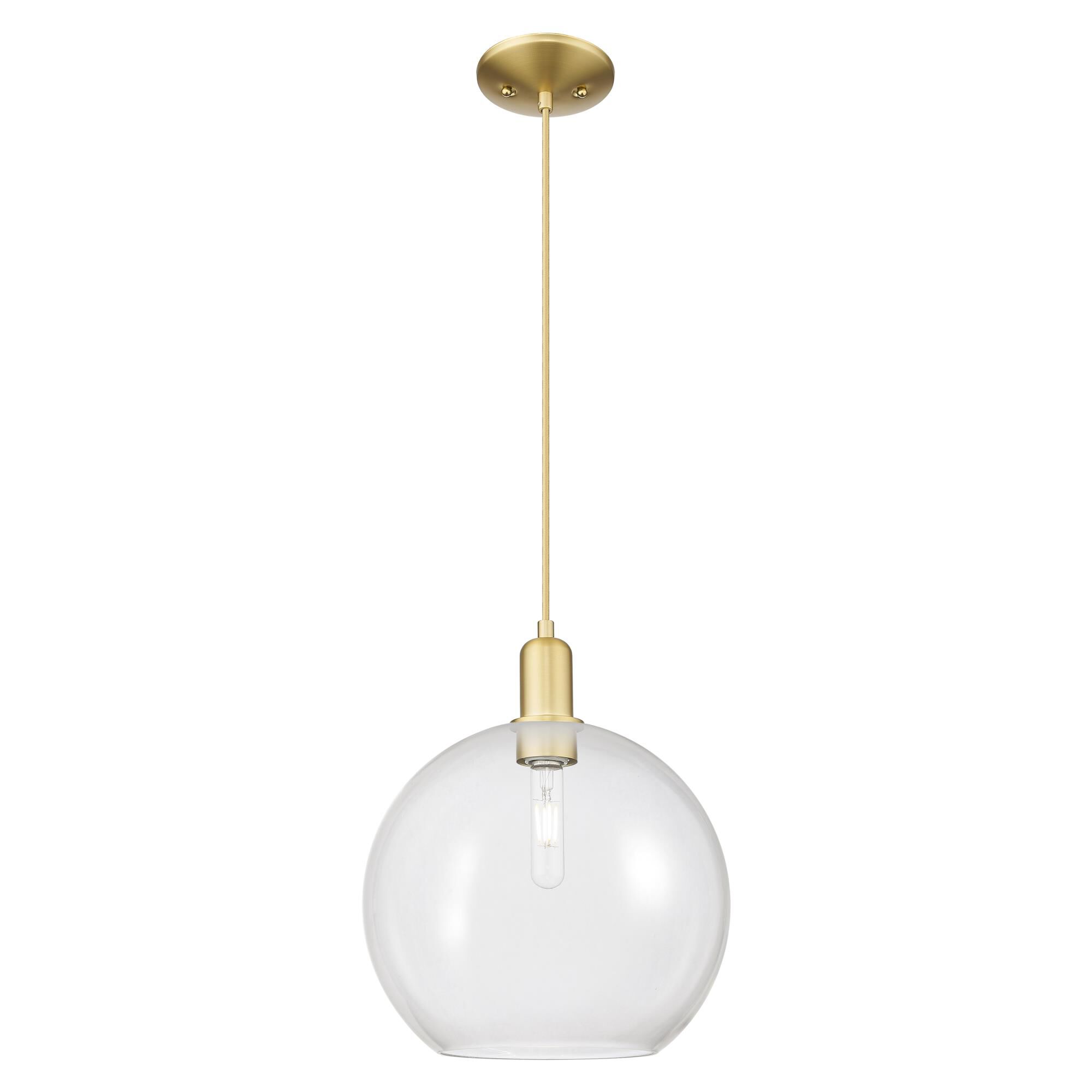 Shown in Satin Gold finish and Clear glass