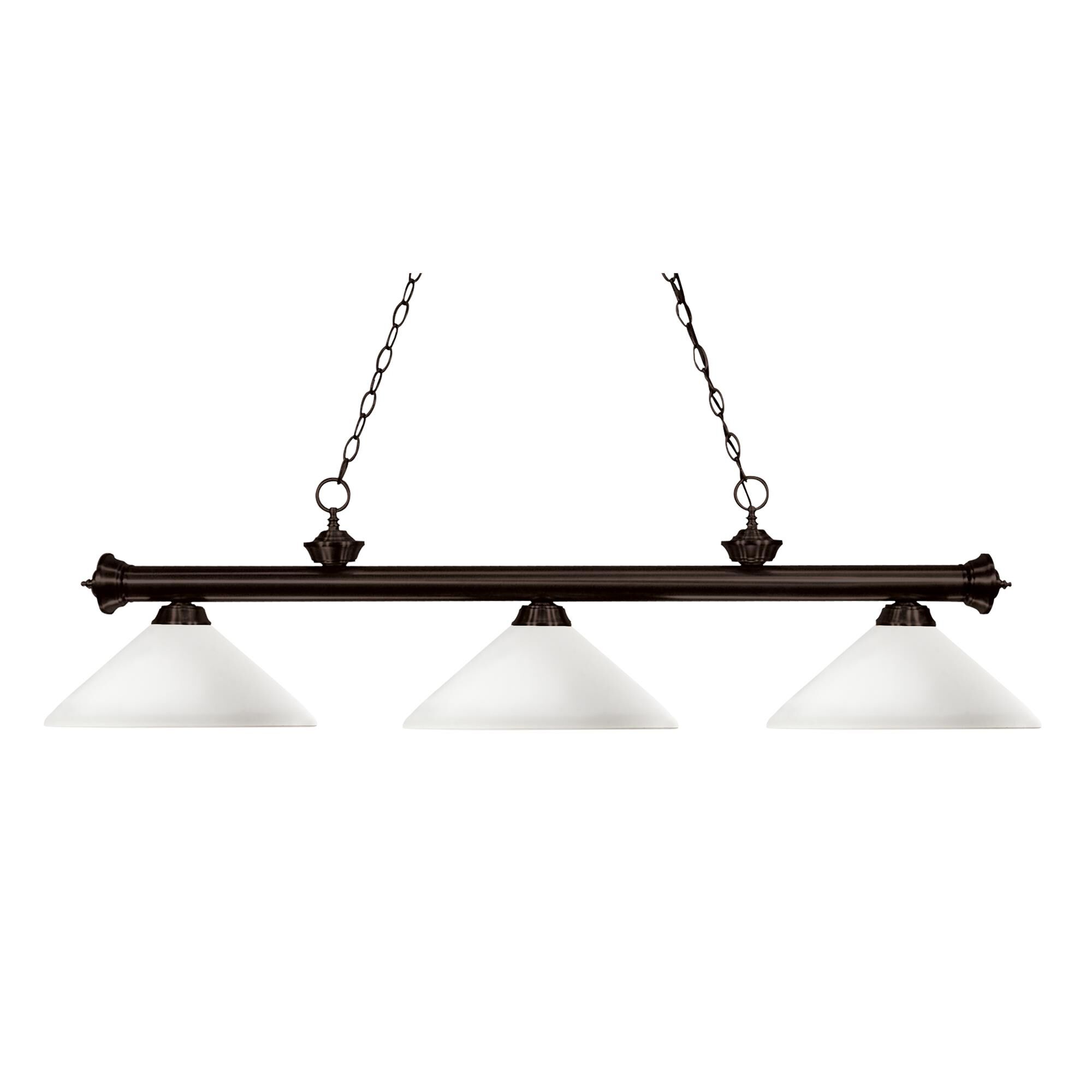 Shown in Bronze finish and Glass shade