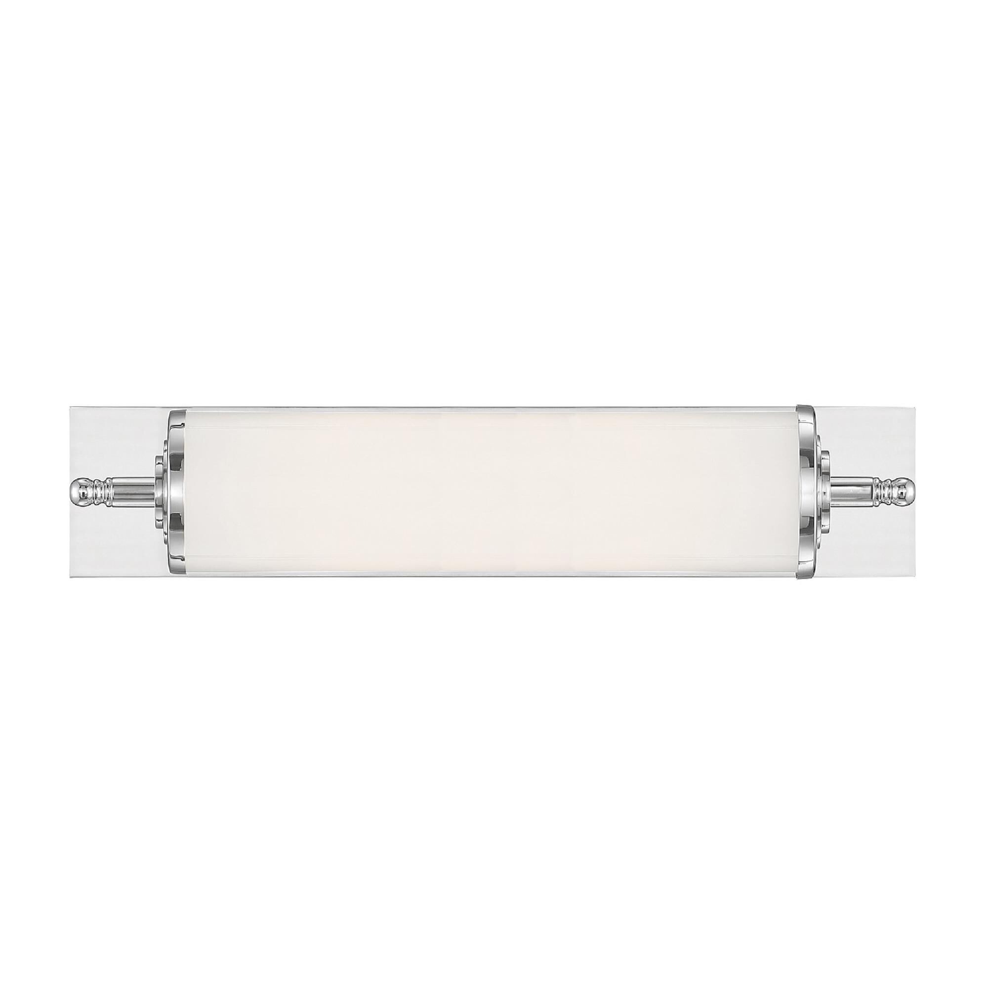 Shown in Polished Chrome finish and White glass and White Glass shade