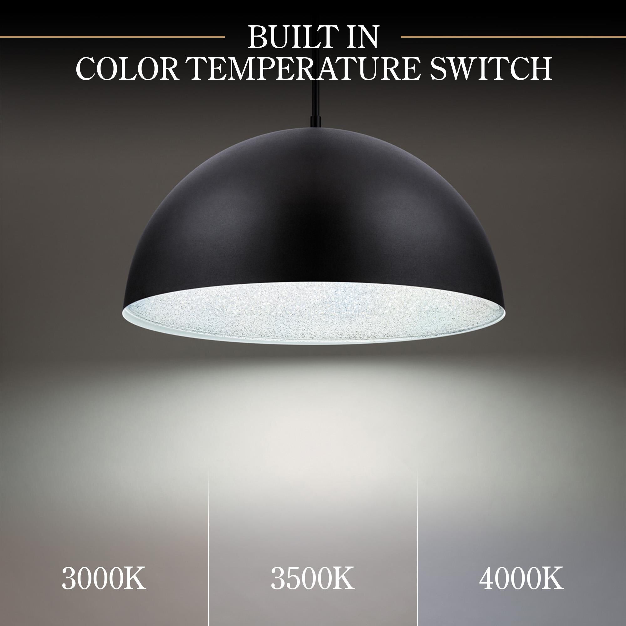 Shown in Black finish and Clear Radiance Dust Crystal glass