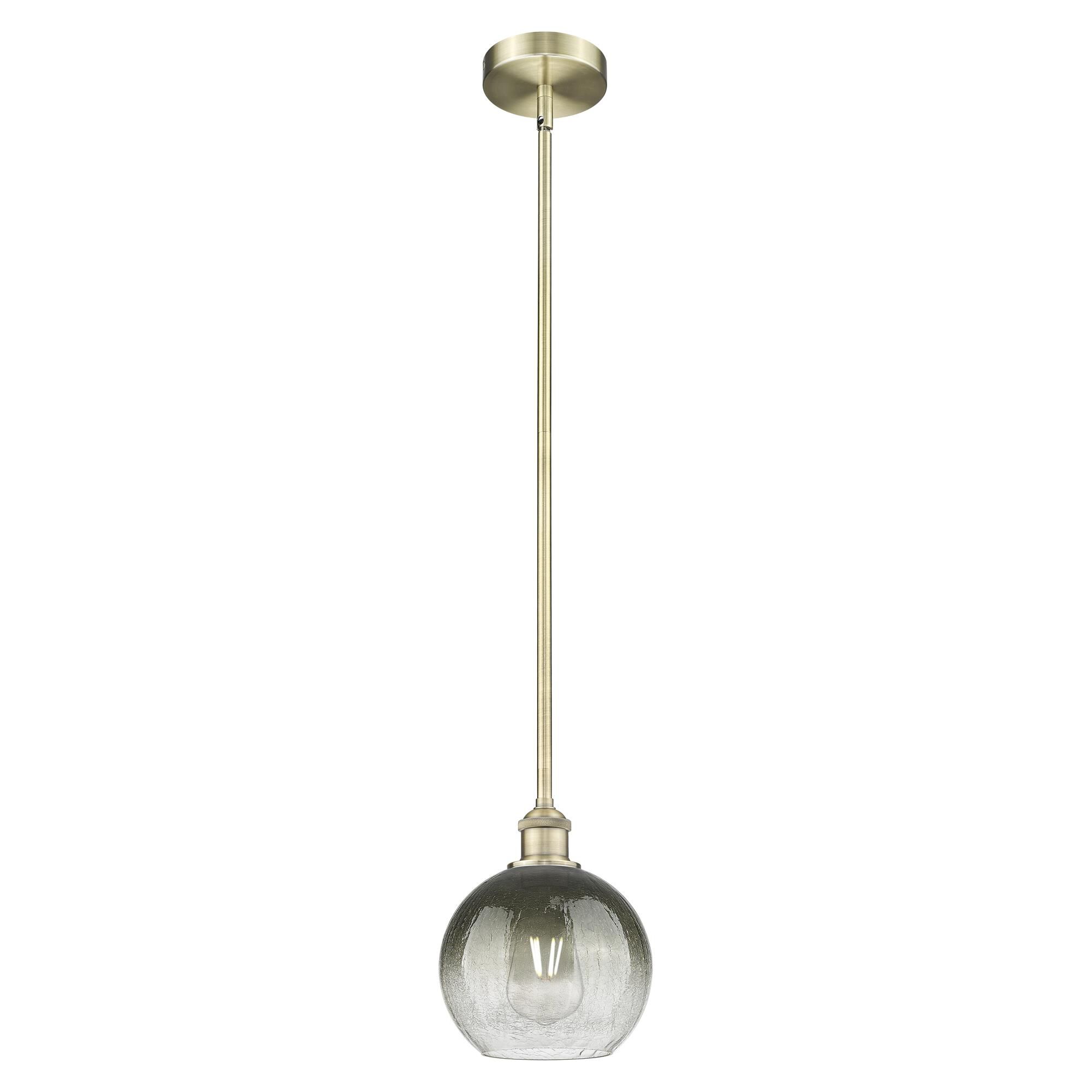 Shown in Antique Brass finish and Slate glass