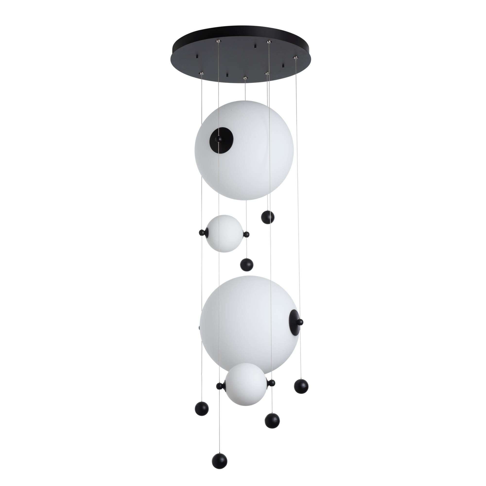 Shown in Black finish and Abacus Opal glass