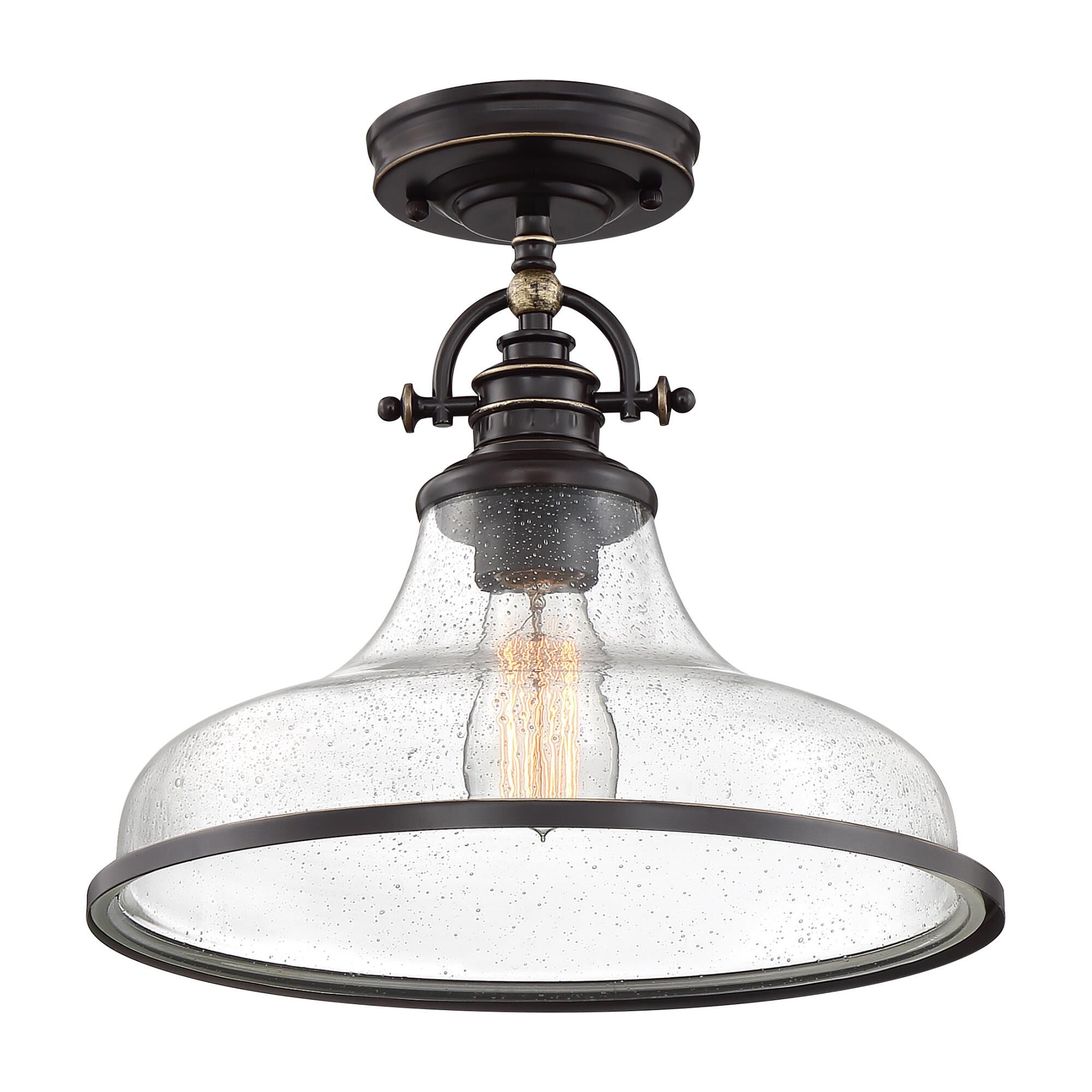 Grant 13 Inch 1 Light Semi Flush Mount by Quoizel