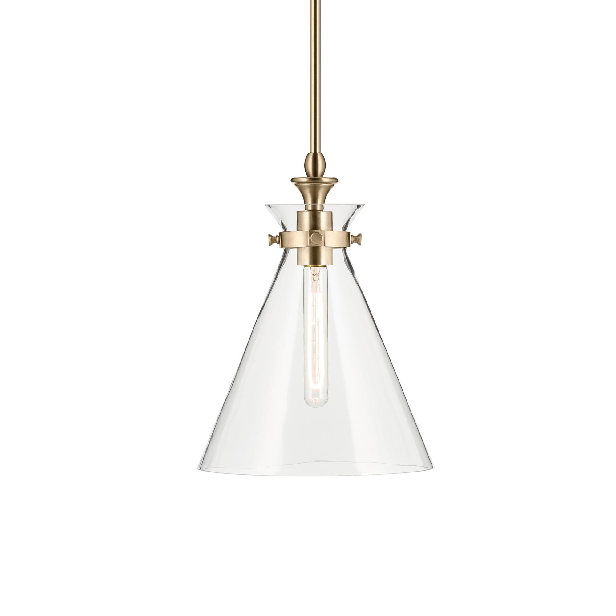 Shown in Champagne Bronze finish and Clear glass