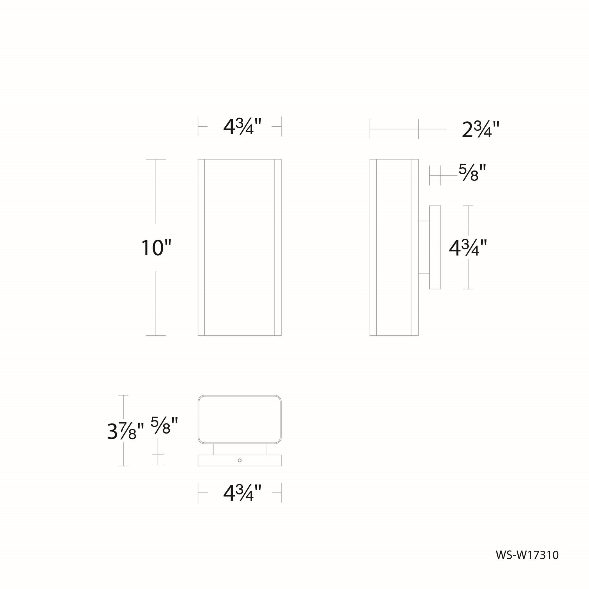 dweLED Edgey 10 Inch Tall LED Outdoor Wall Light