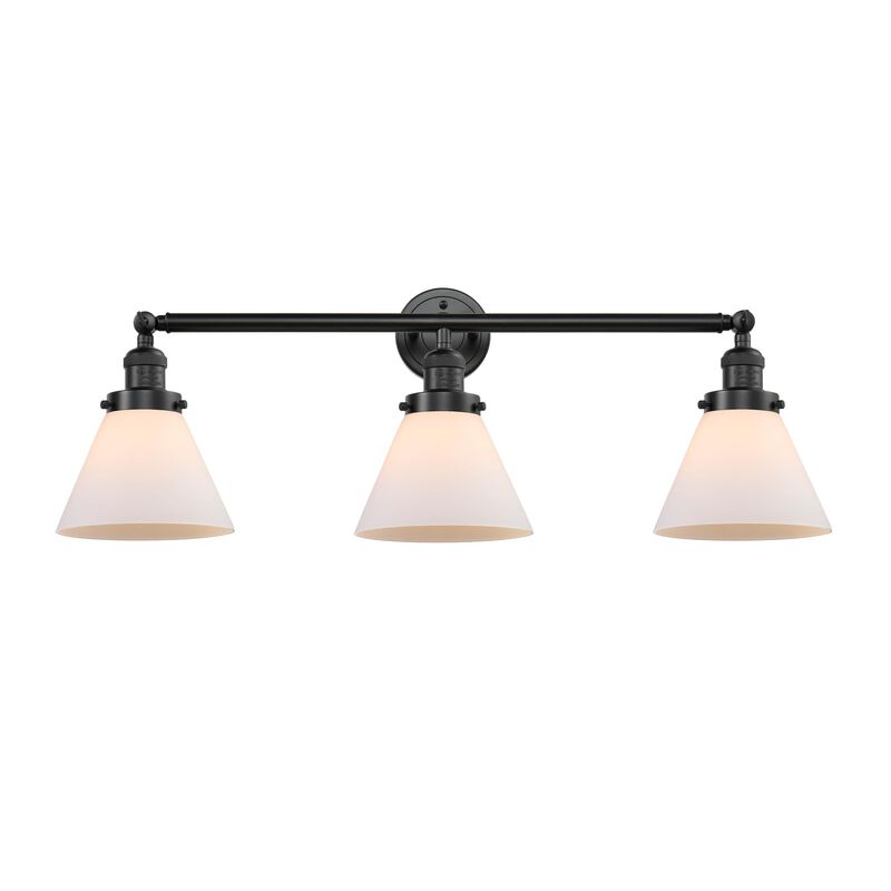 Bruno Marashlian Large Cone 32 Inch 3 Light Bath Vanity Light by Innovations Lighting