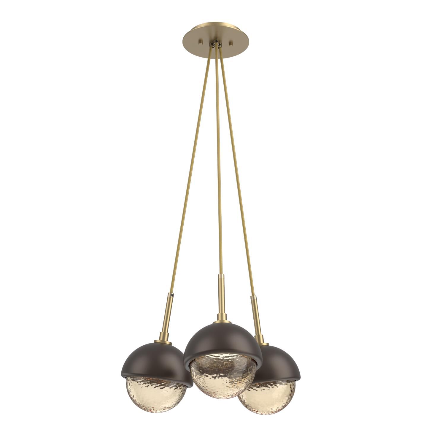 Shown in Gilded Brass finish and Amber glass and Flat Bronze accent