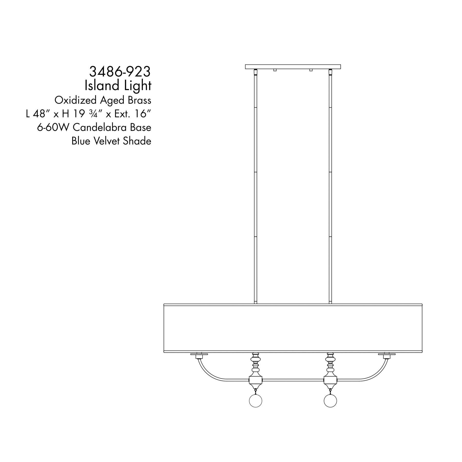 Shown in Oxidized Aged Brass finish and Velvet shade