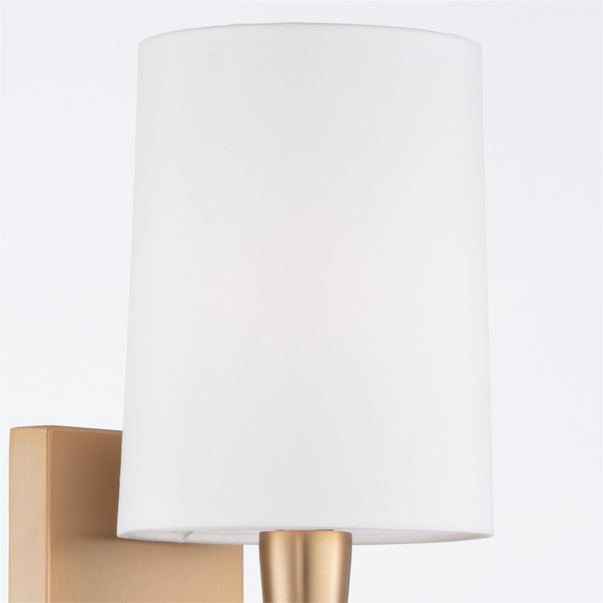 Shown in Aged Brass finish and Silk glass and White shade