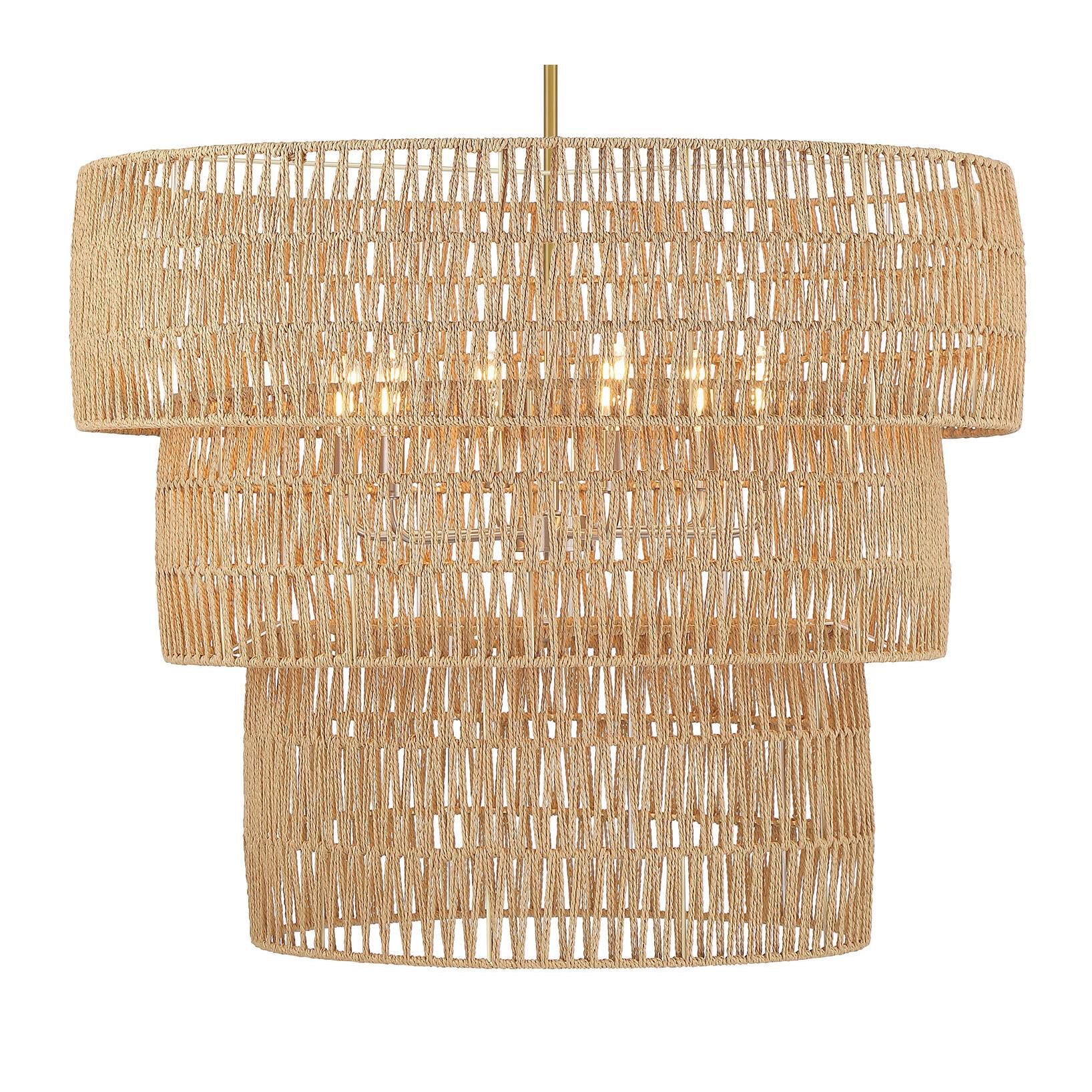 Shown in Soft Brass finish and Papyrus Rope shade
