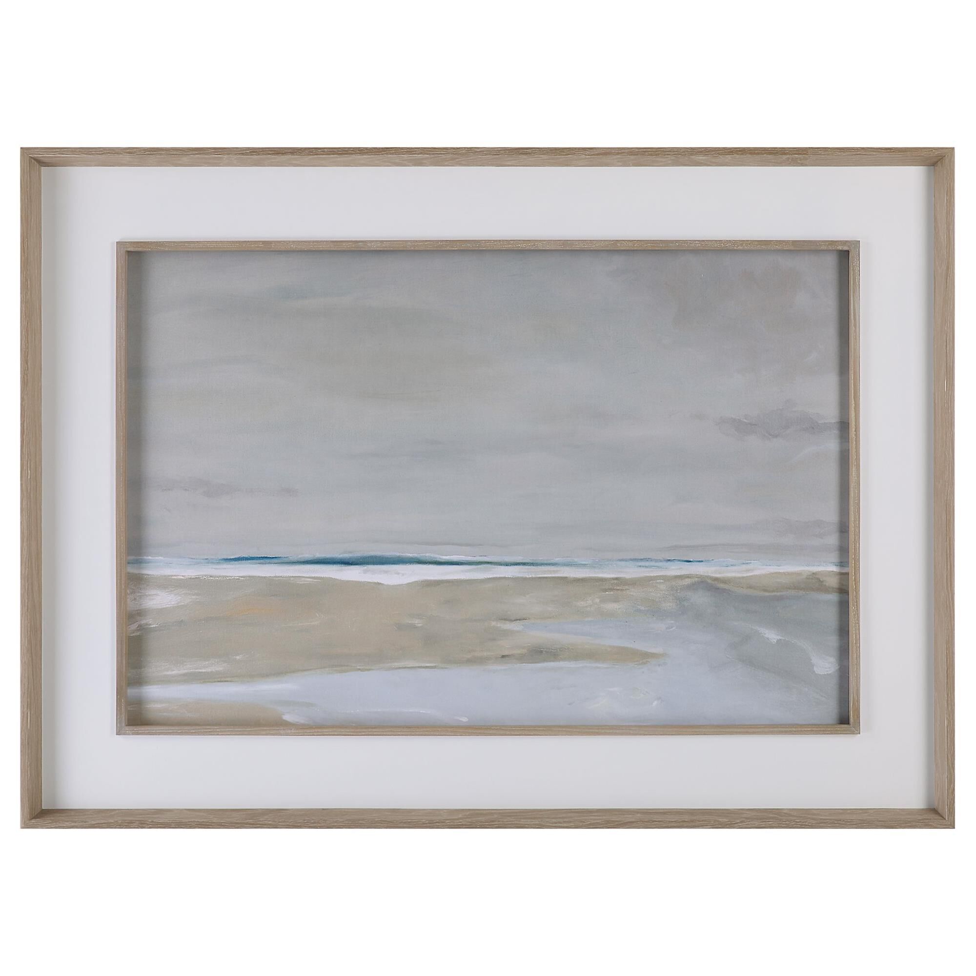 Shown in Pine Wood Frame In Natural Finish With Satin White Mat, Spray Finish Over Print finish