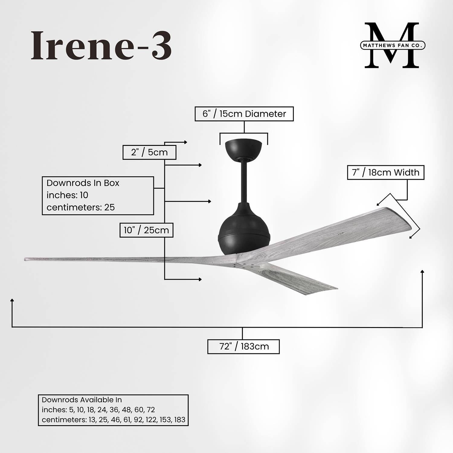 Irene 72 Inch Ceiling Fan by Matthews Fan Company
