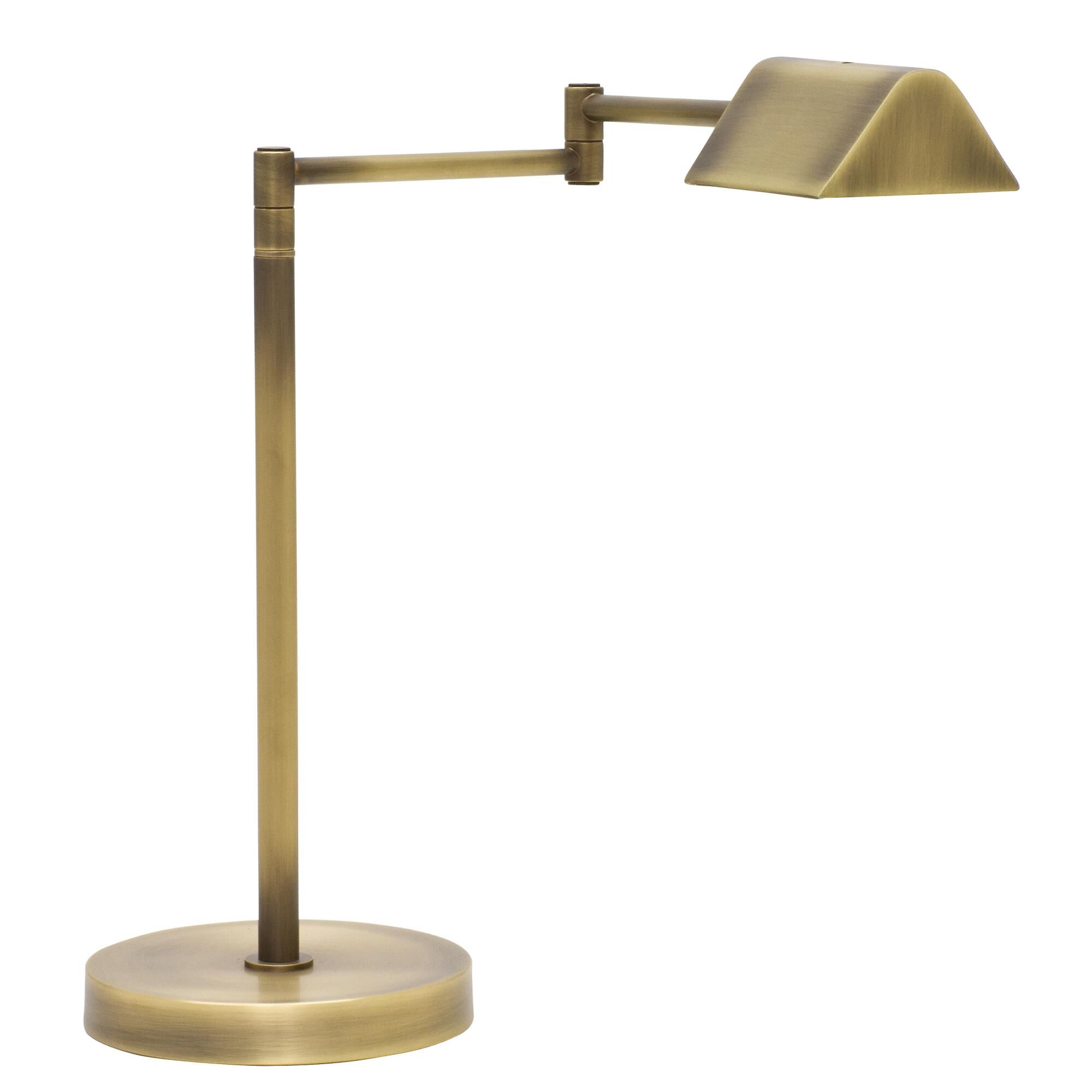 Shown in Antique Brass finish and Metal shade