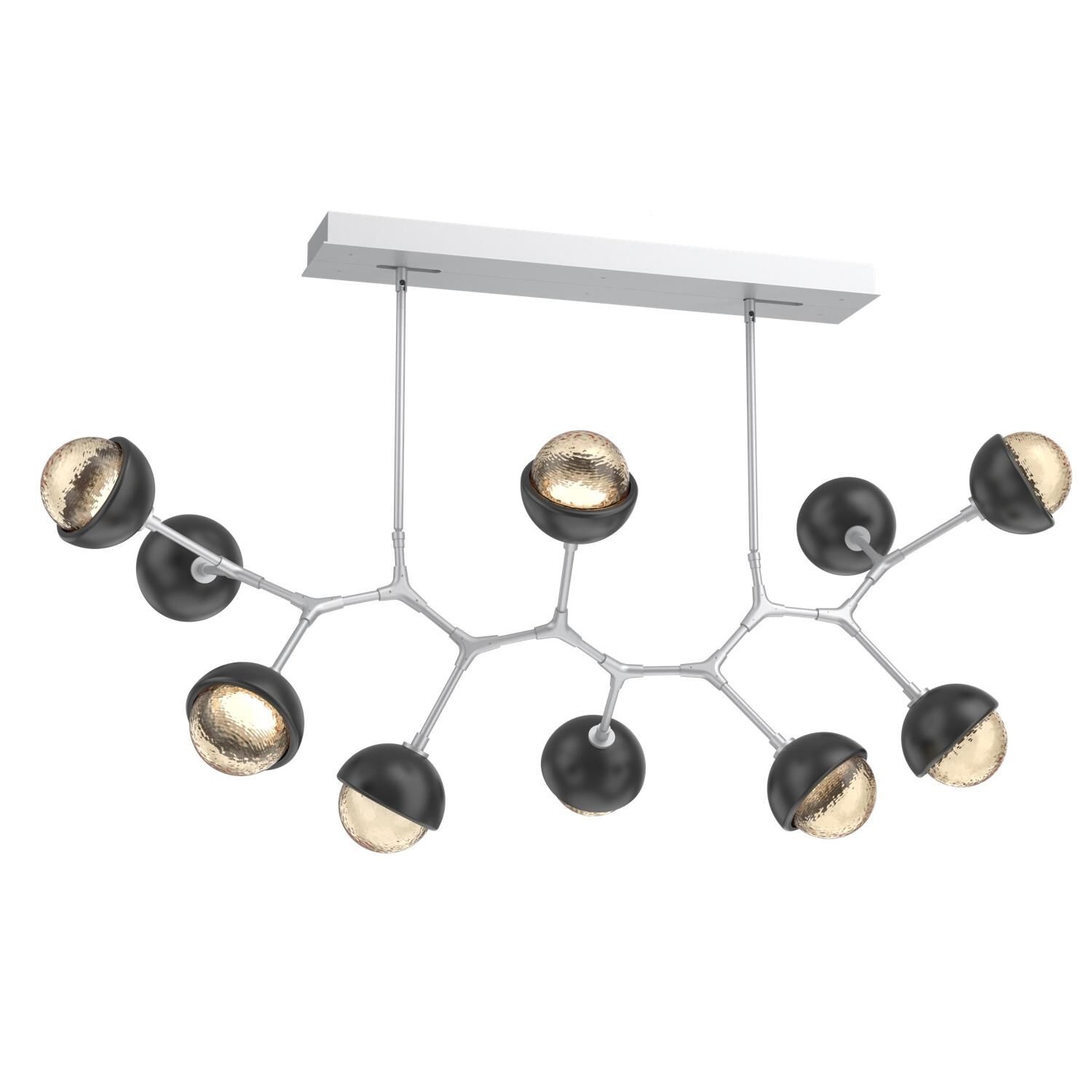 Shown in Classic Silver finish and Amber glass and Matte Black accent