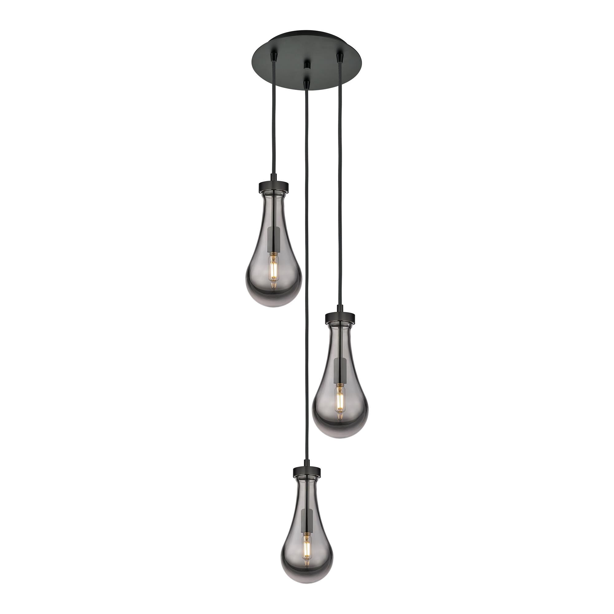 Shown in Matte Black finish and Light Smoke glass and Light Smoke Glass shade