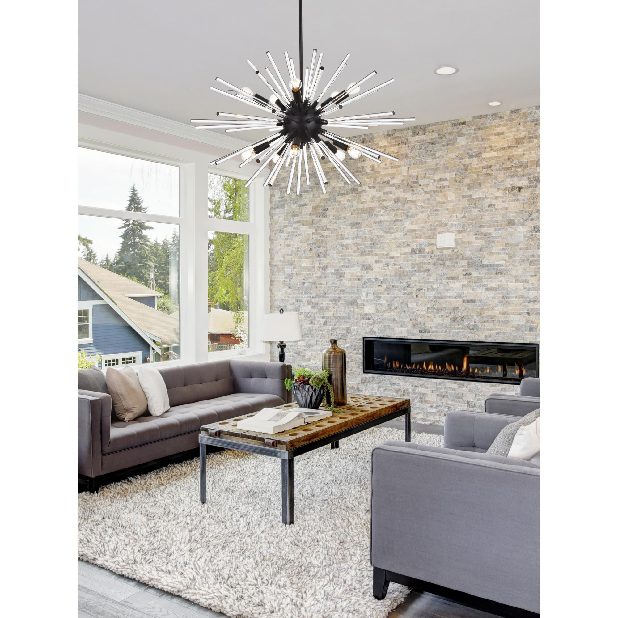 Sienna 36 Inch 10 Light Chandelier by Elegant Lighting