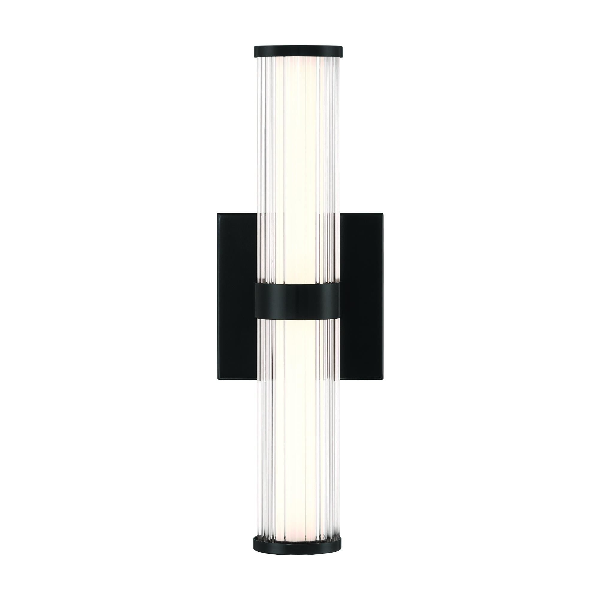 Shown in Black finish and Glass shade