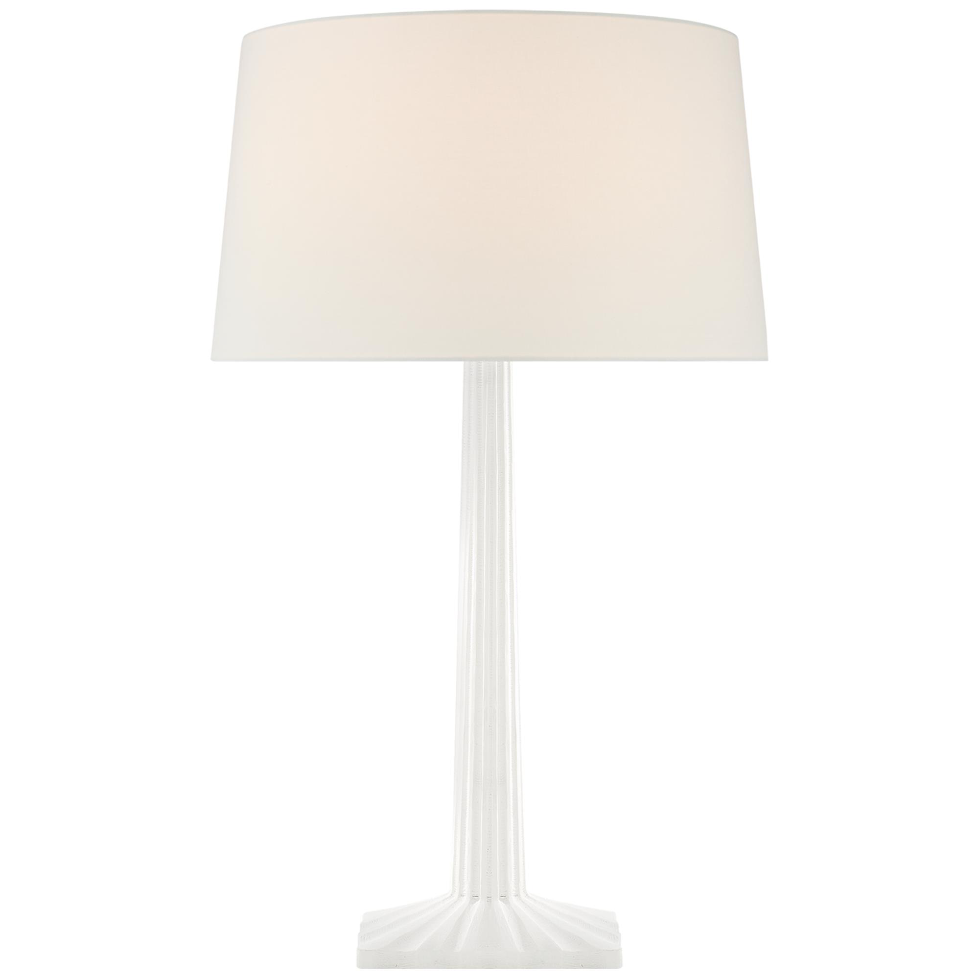 Shown in Plaster White finish and Linen shade