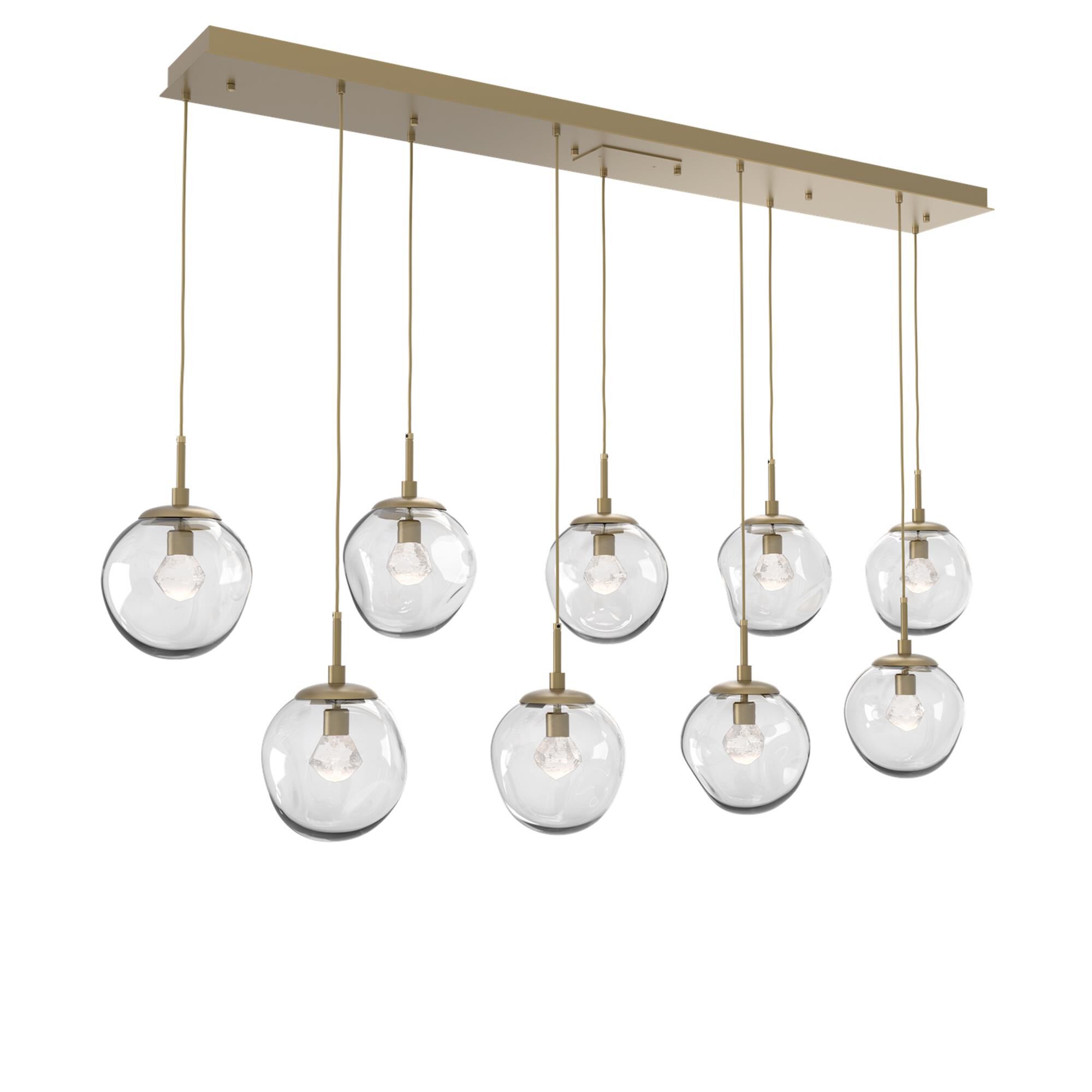 Shown in Gilded Brass finish and Zircon Inner Clear Outer glass