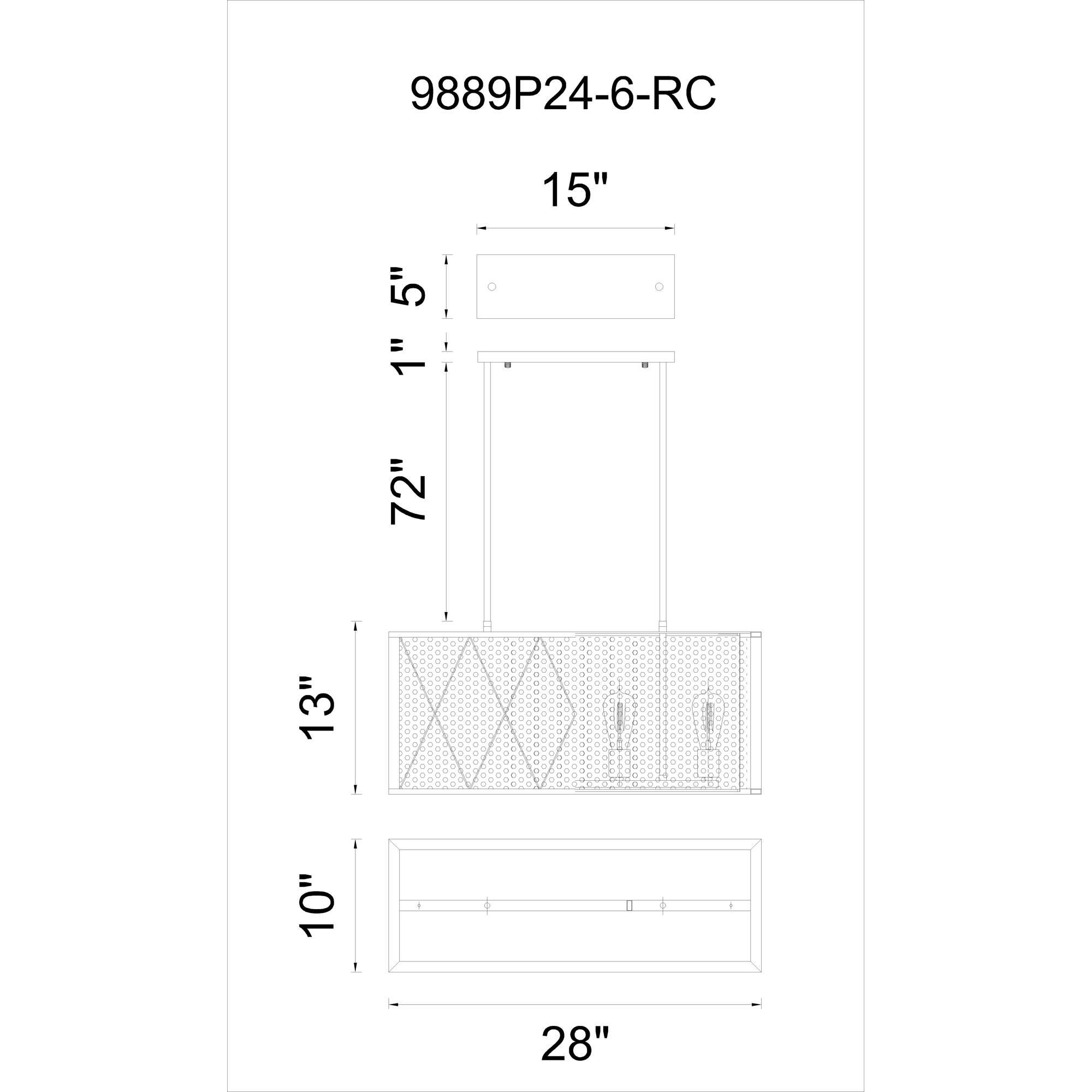 Tapedia 24 Inch 6 Light Chandelier by CWI Lighting