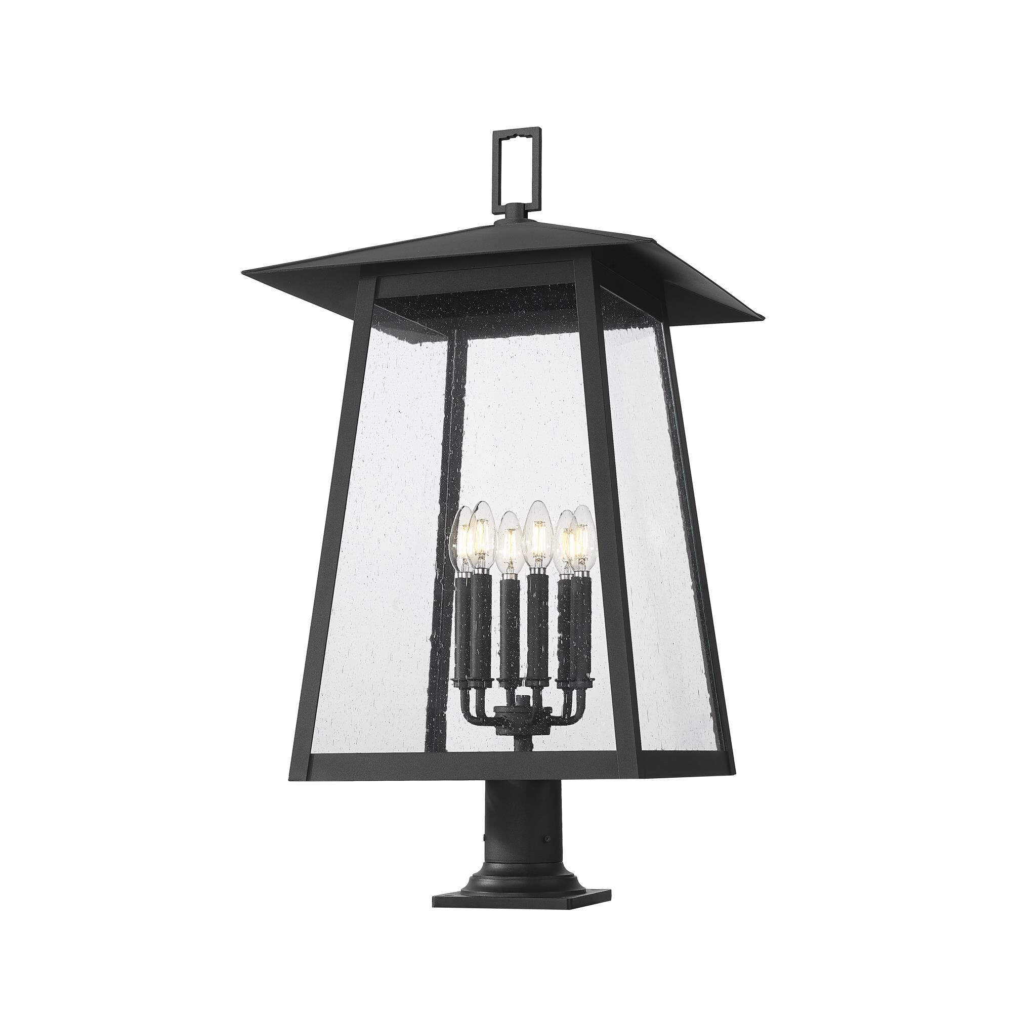 Shown in Black finish and Clear Seedy glass and Clear Seedy shade