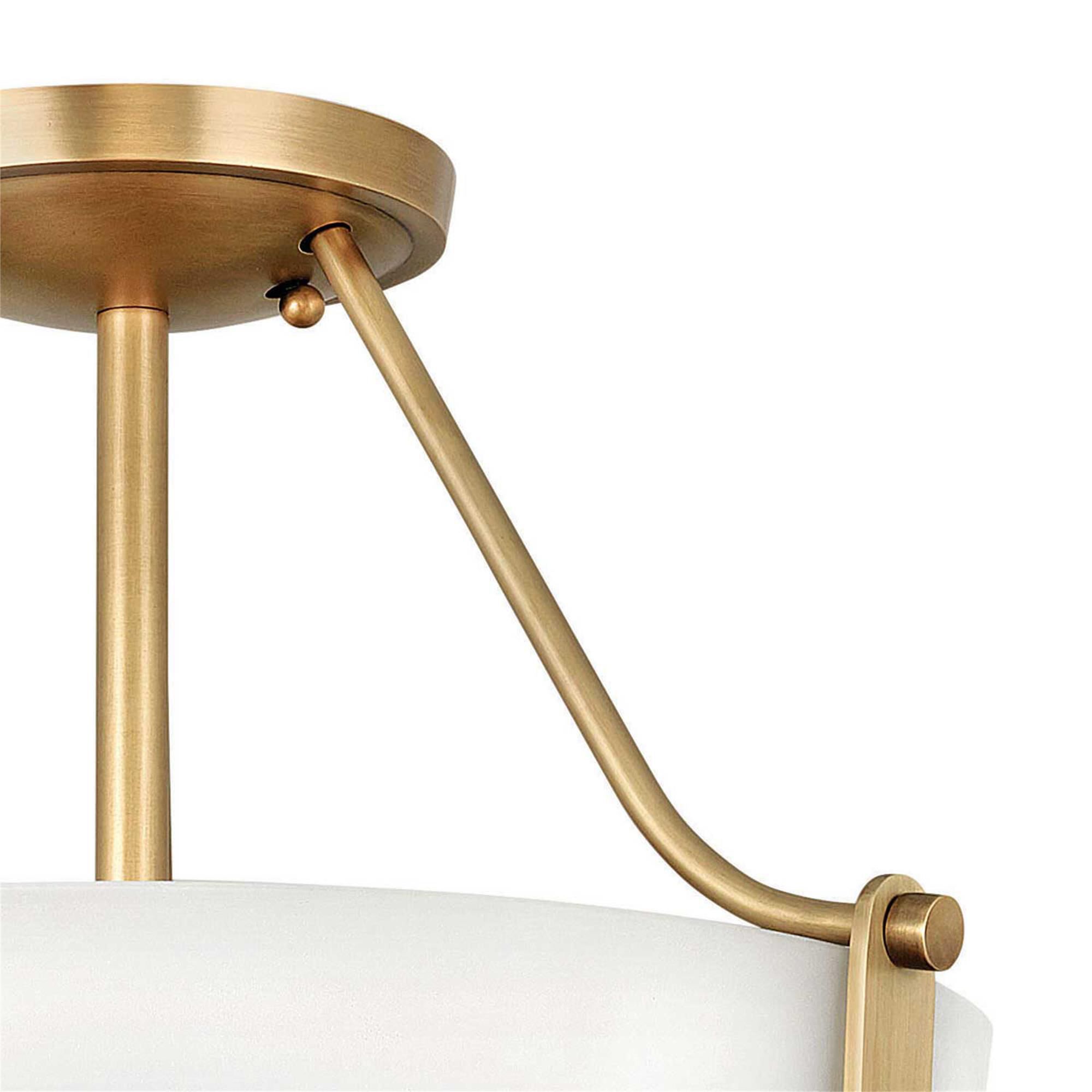 Shown in Heritage Brass finish and Etched glass