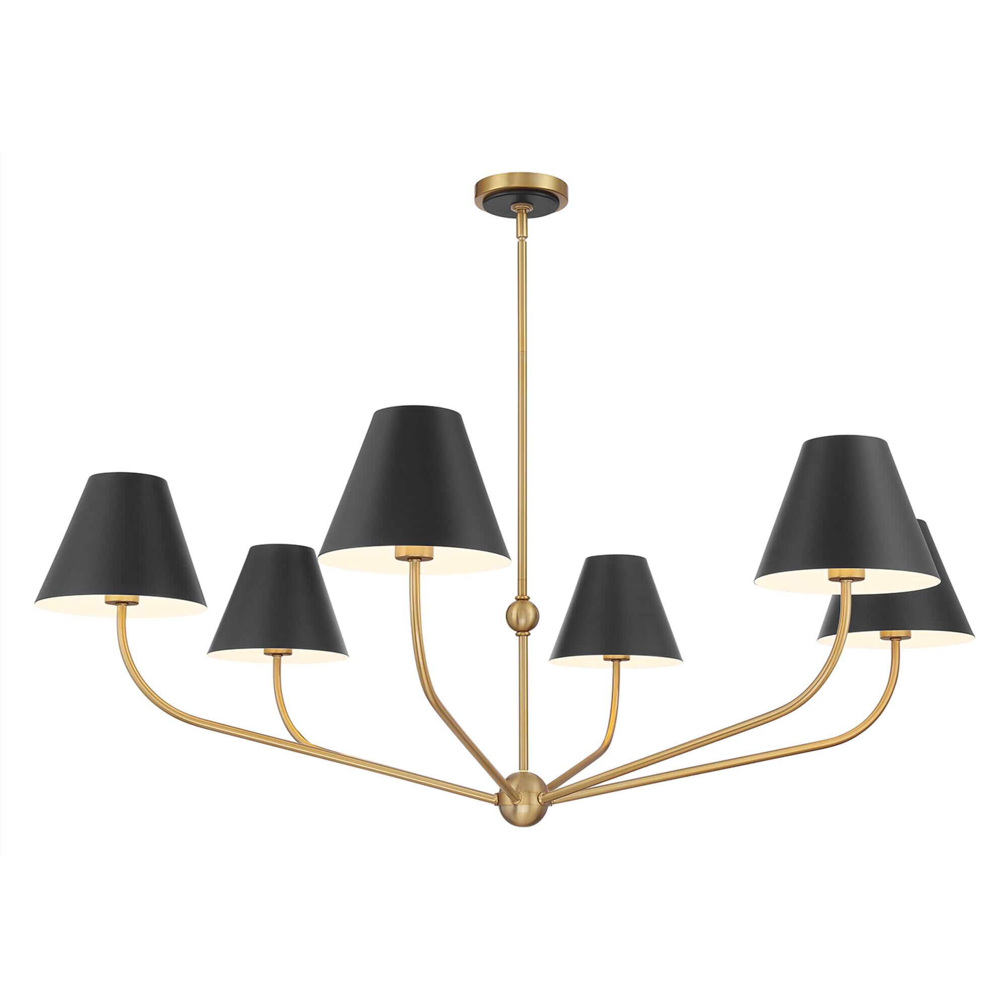Shown in Vibrant Gold and Matte Black finish and Steel shade