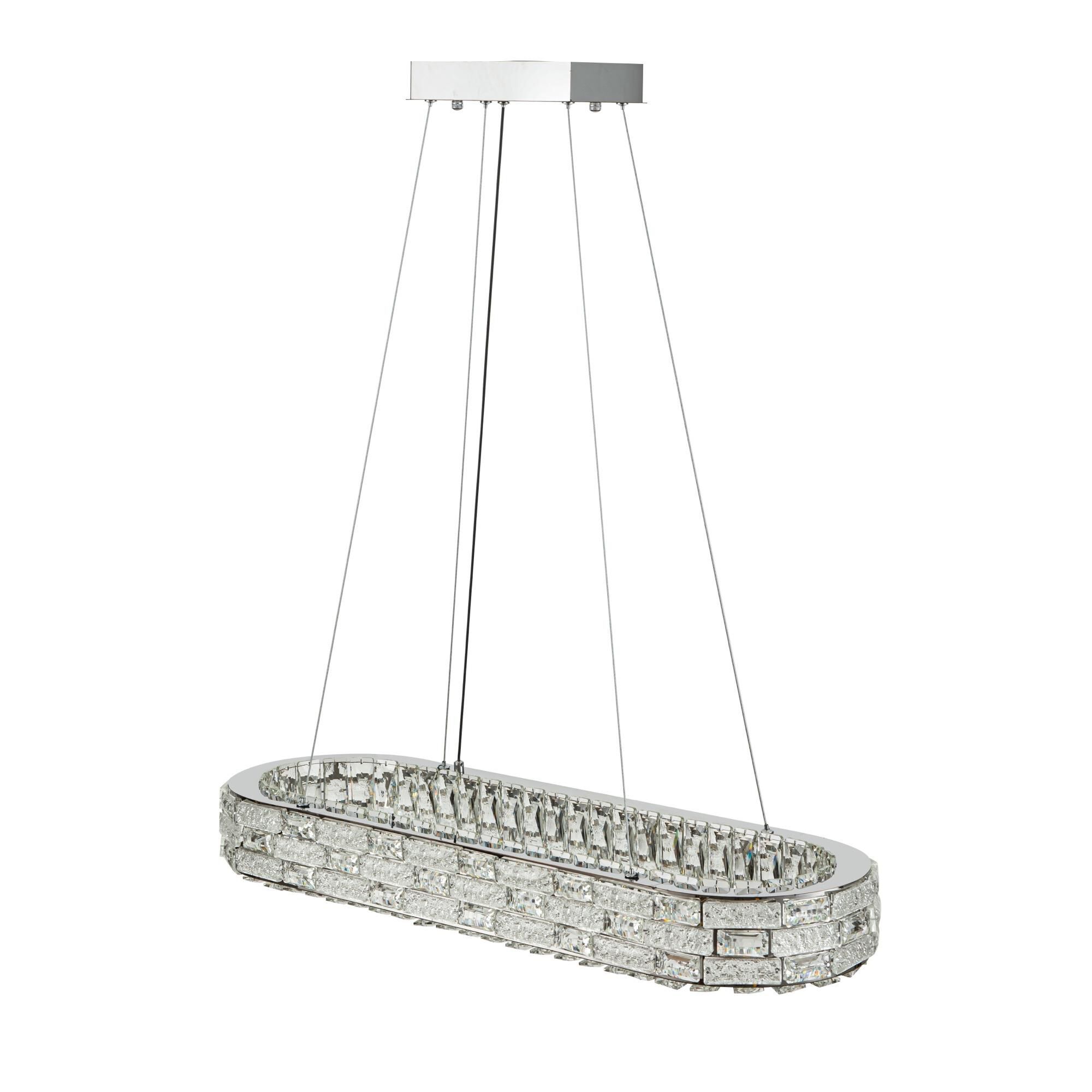 Shown in Chrome finish and Crystal glass