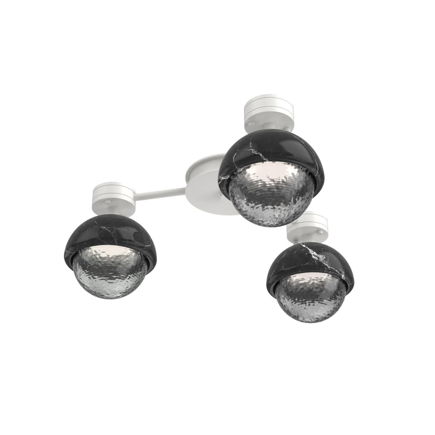 Shown in Salt White finish and Smoke glass and Black Marble accent
