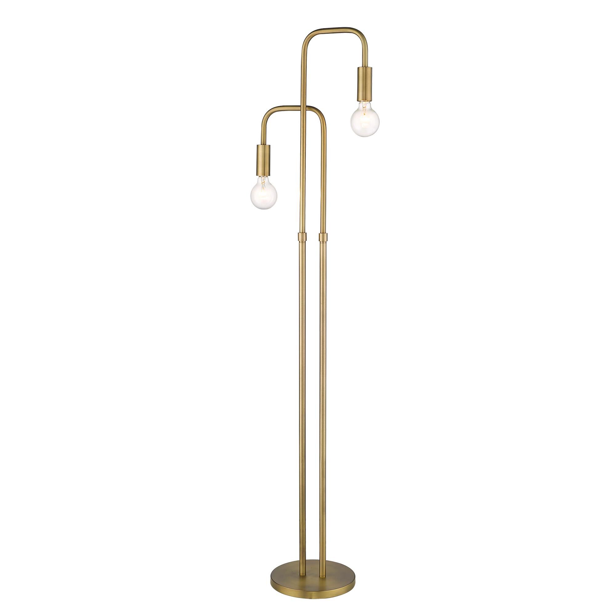 Shown in Aged Brass finish and -- glass and -- shade