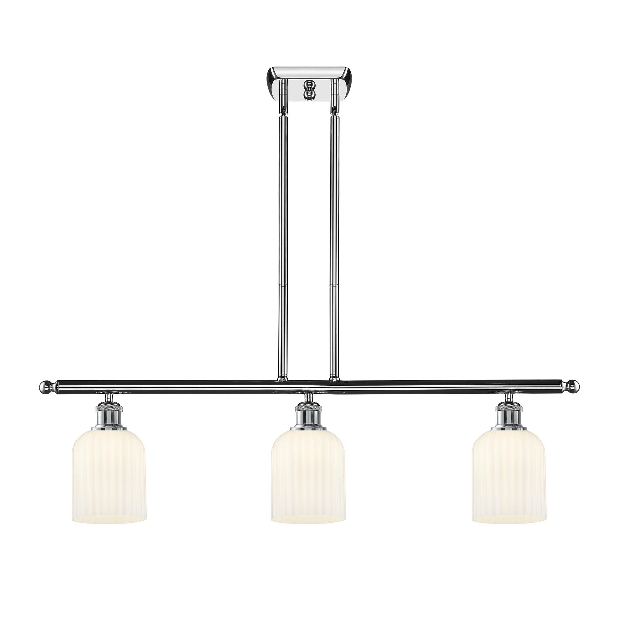 Shown in Polished Chrome finish and Gloss White shade