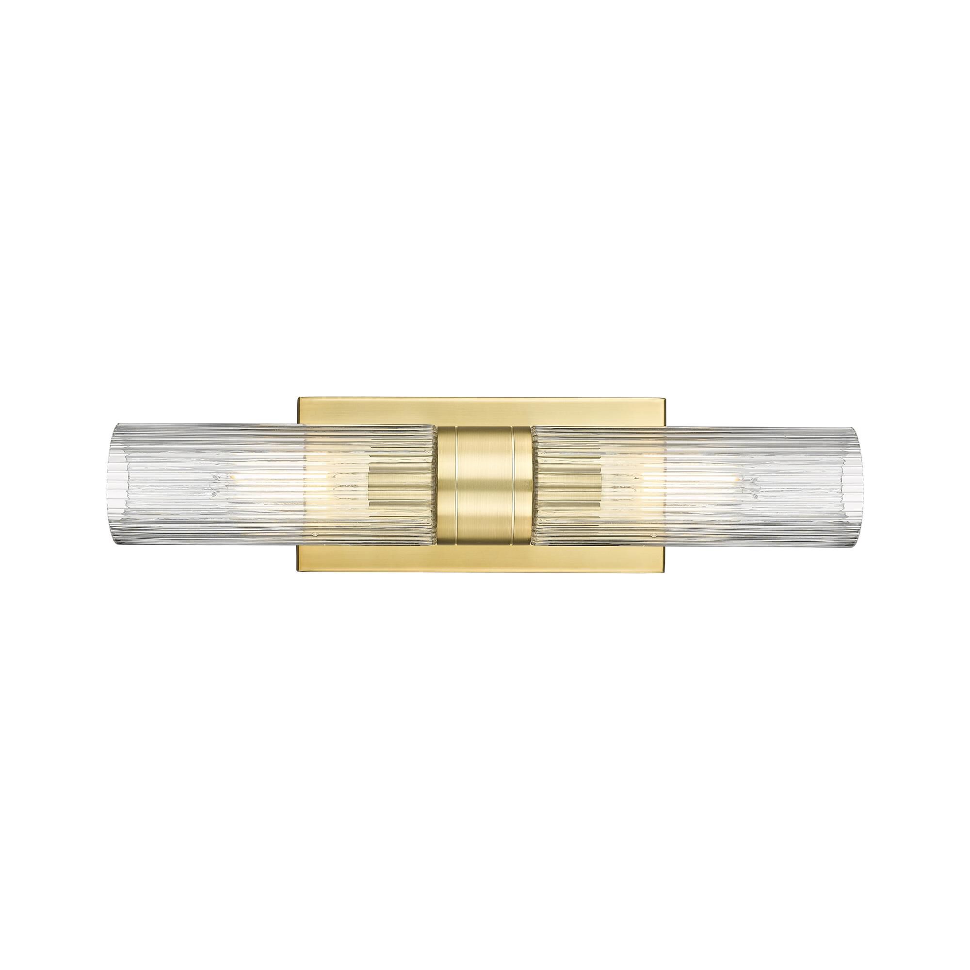 Shown in Satin Gold finish and Striped Clear glass