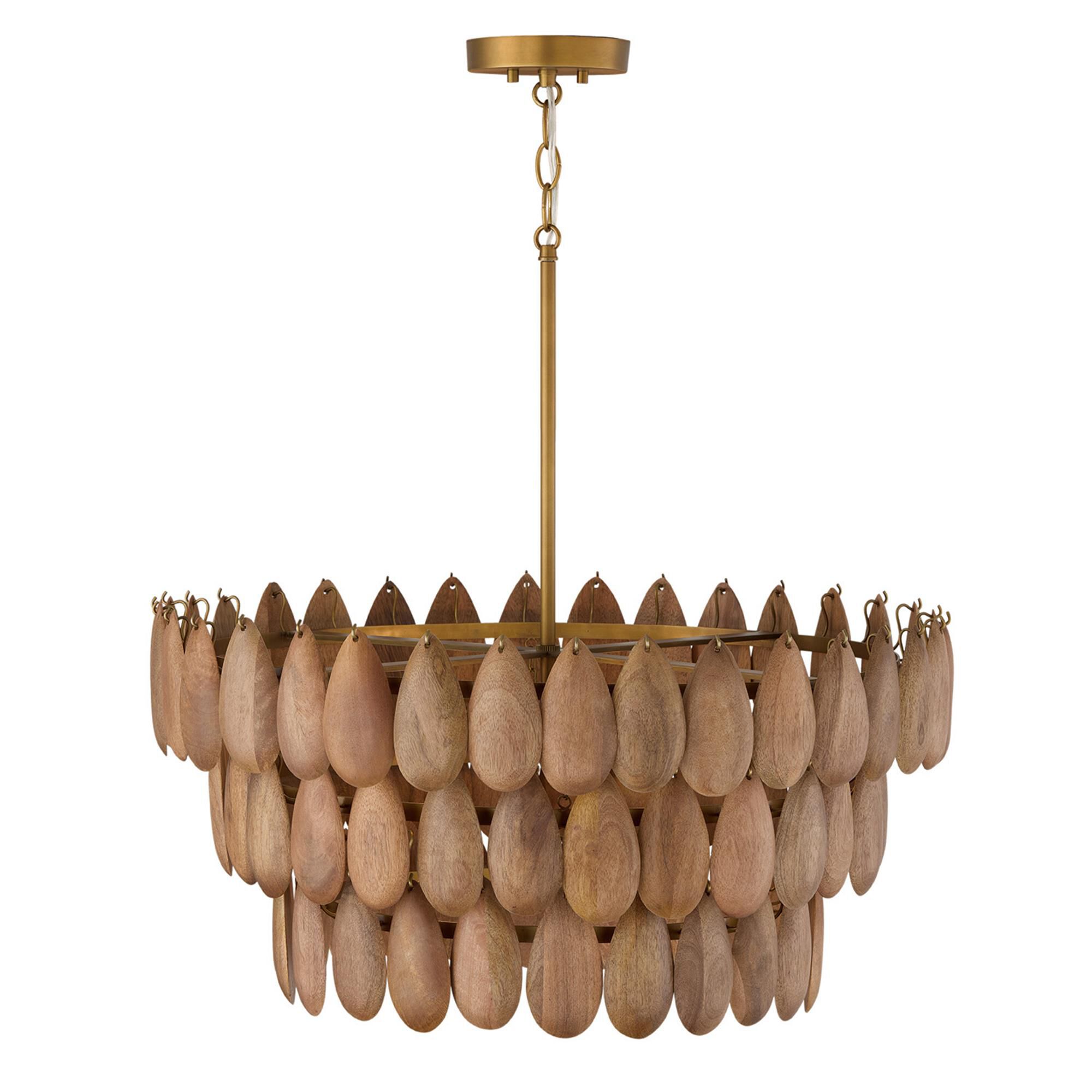 Shown in Light Wood And Patinaed Brass finish