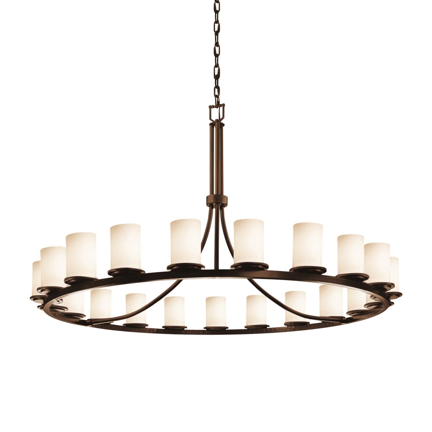 Shown in Dark Bronze finish and Opal glass and Cylinder with Flat Rim (FSN) shade