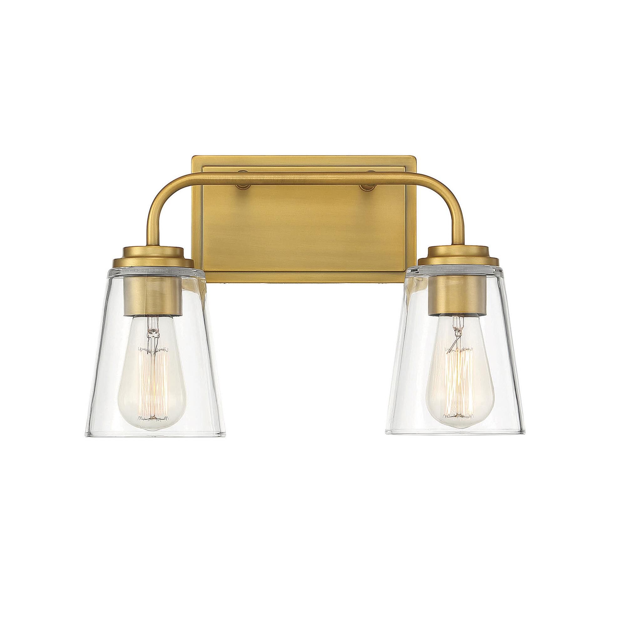 Shown in Natural Brass finish and Clear glass