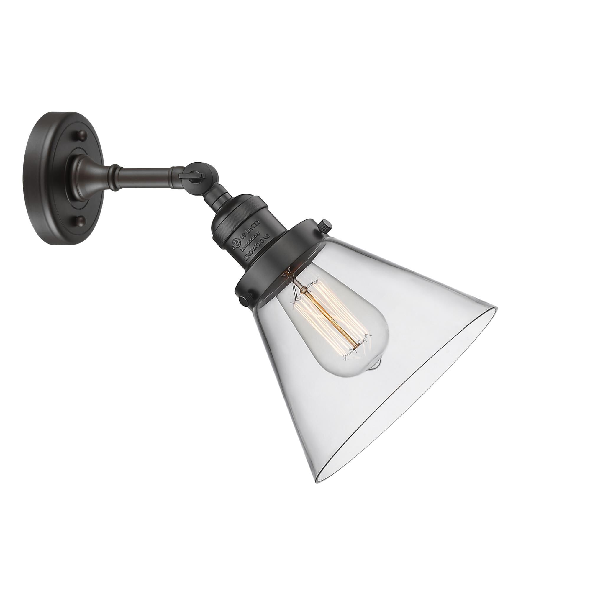 Shown in Oil Rubbed Bronze finish and Clear glass and None accent