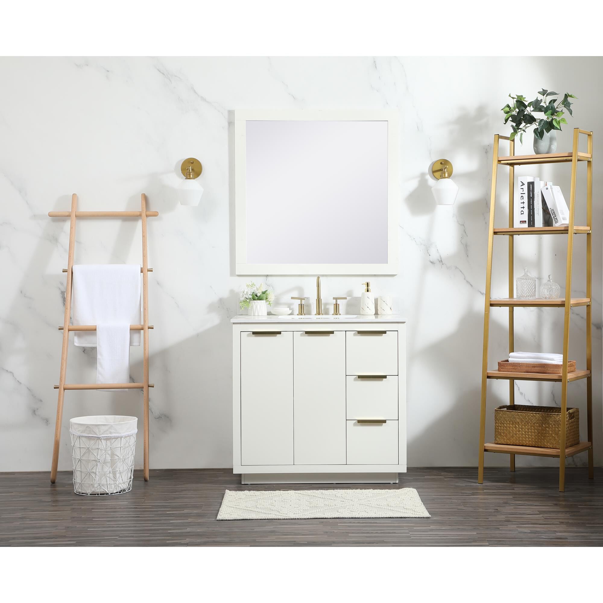 Shown in White finish