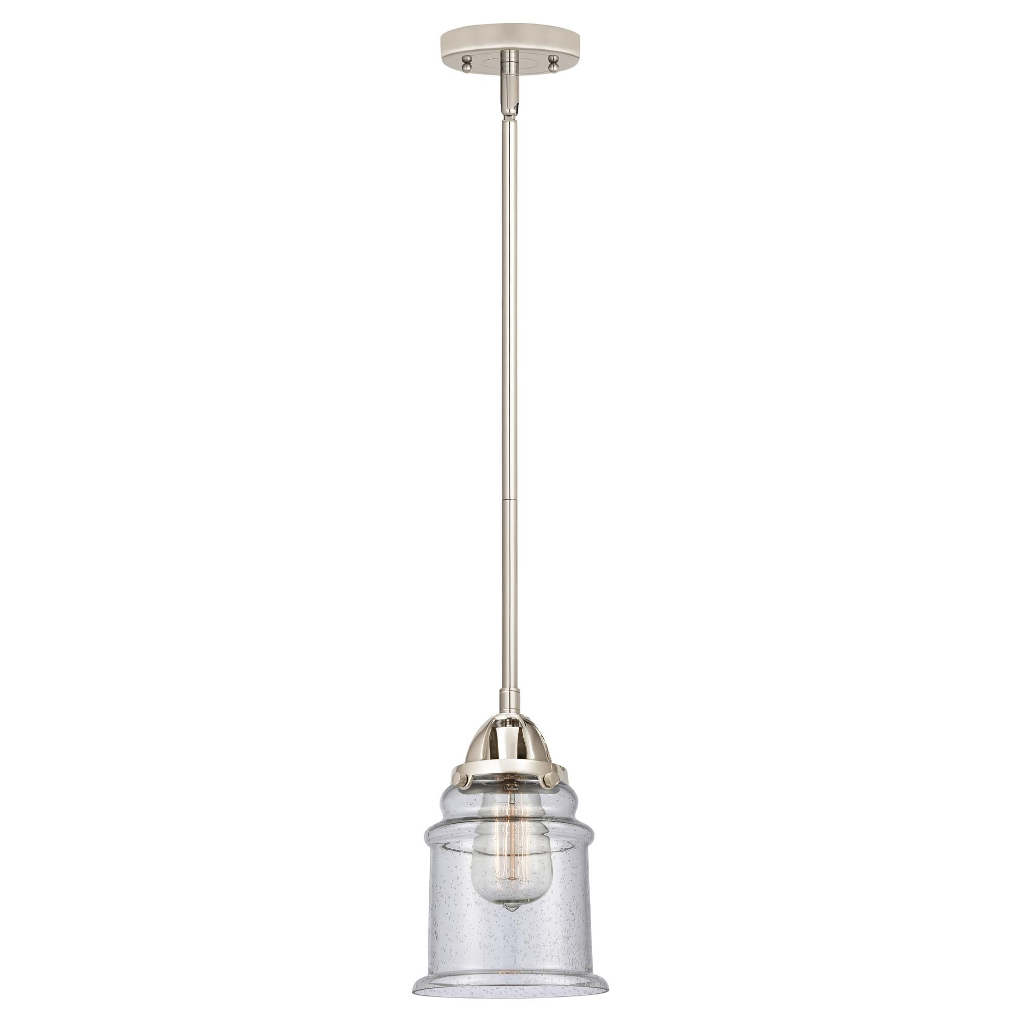 Shown in Polished Nickel finish and Seedy glass