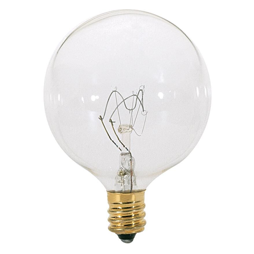 E12 Candelabra Base G16.5 25 Watt Incandescent Light Bulb by Satco