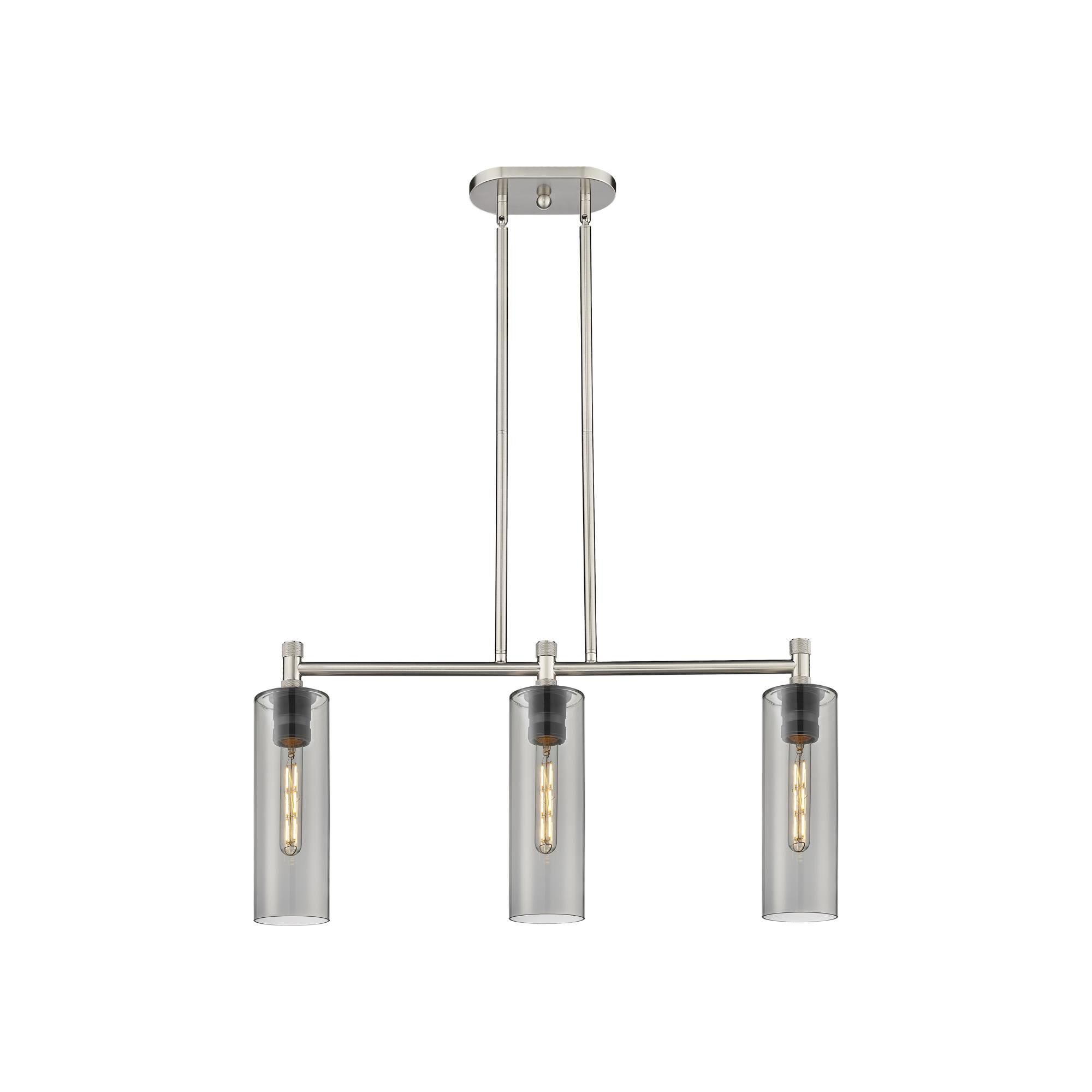 Shown in Satin Nickel finish and Plated Smoke glass