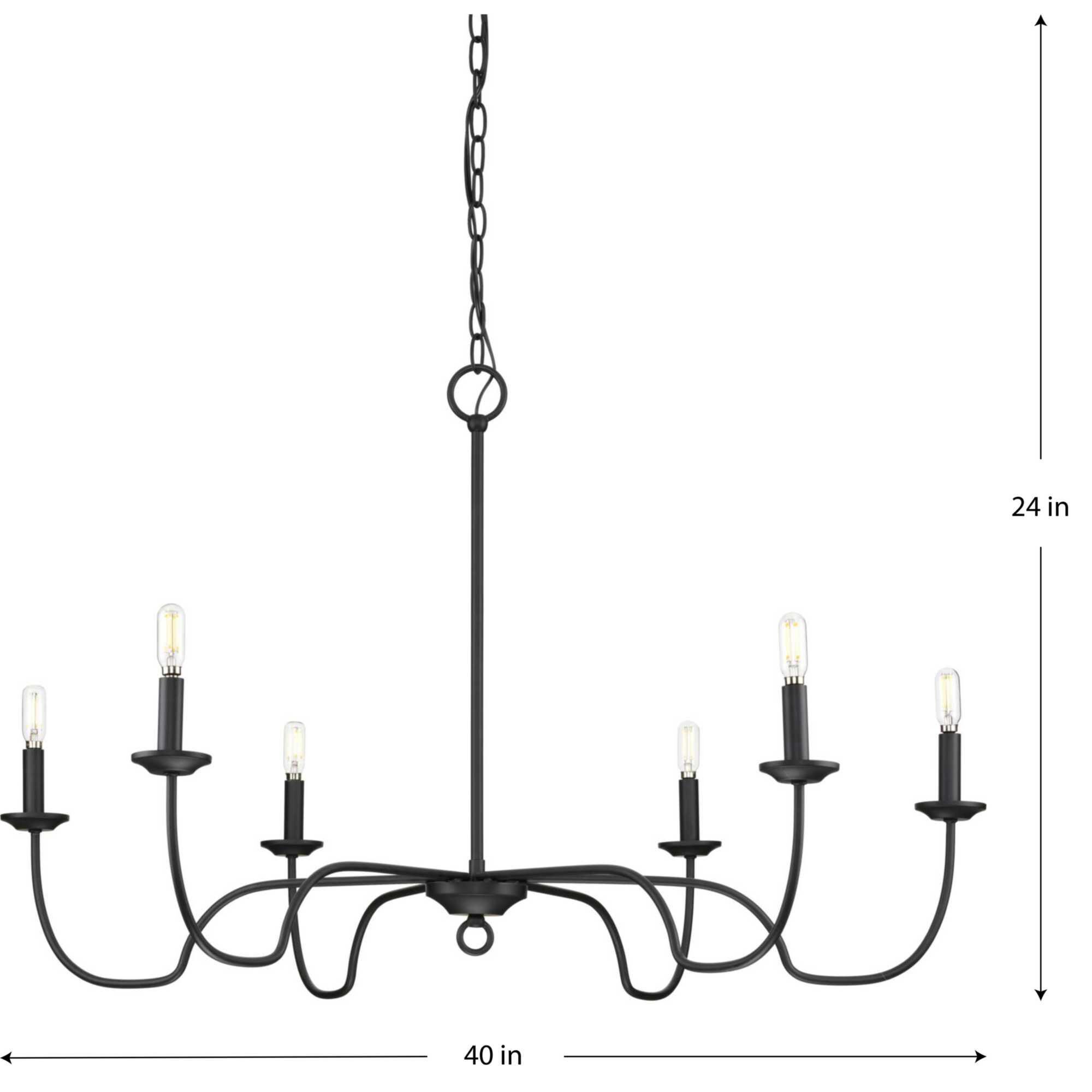 Canebrake 40 Inch 6 Light Chandelier by Progress Lighting