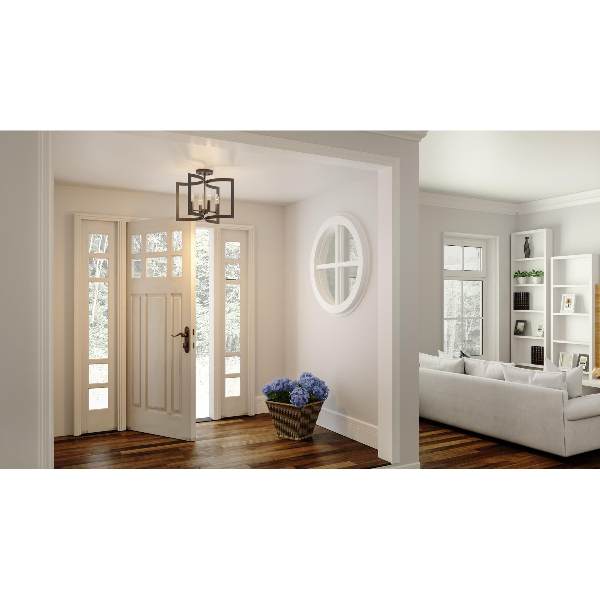 Beaufain 12 Inch 4 Light Semi Flush Mount by Quoizel