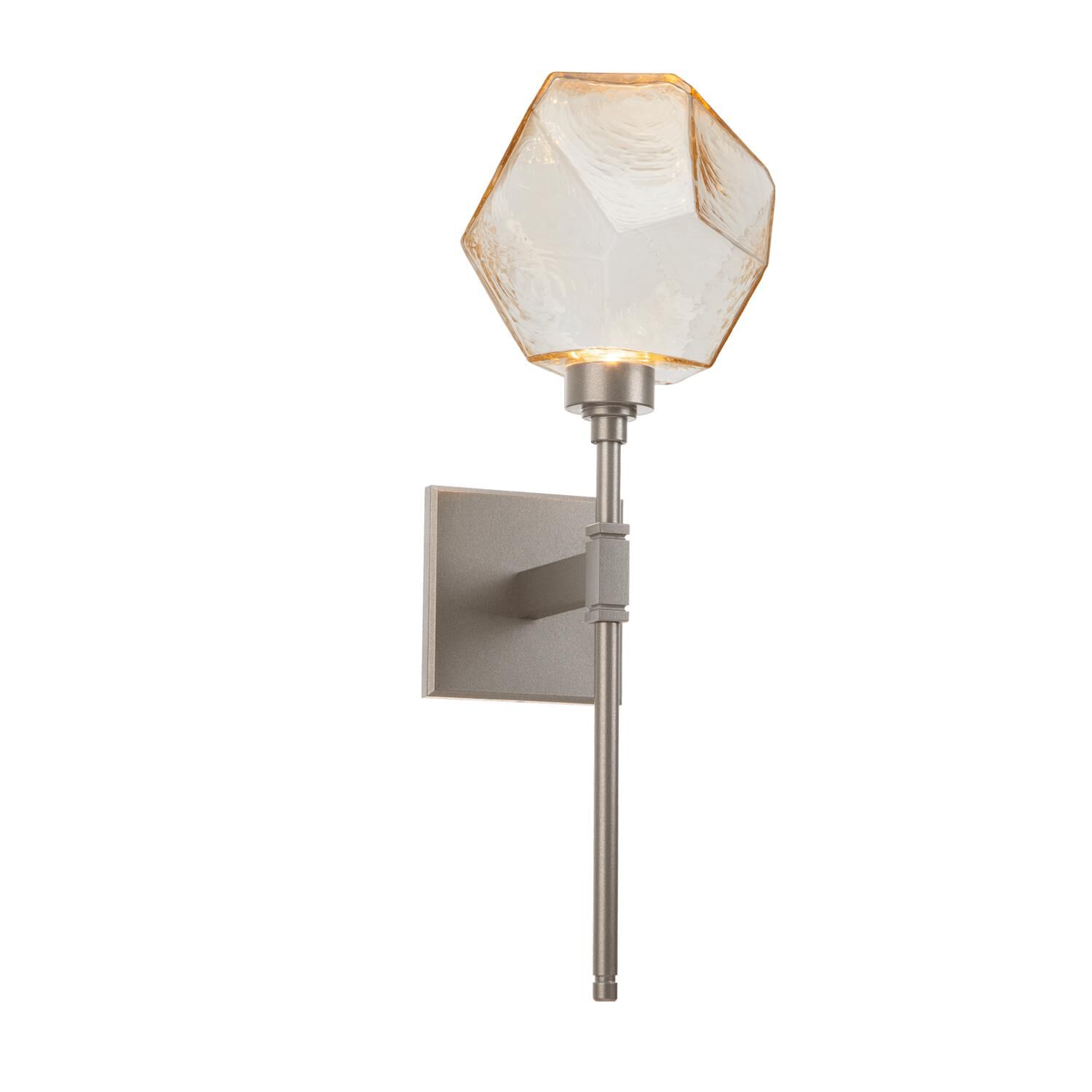 Shown in Metallic Beige Silver finish and Amber glass