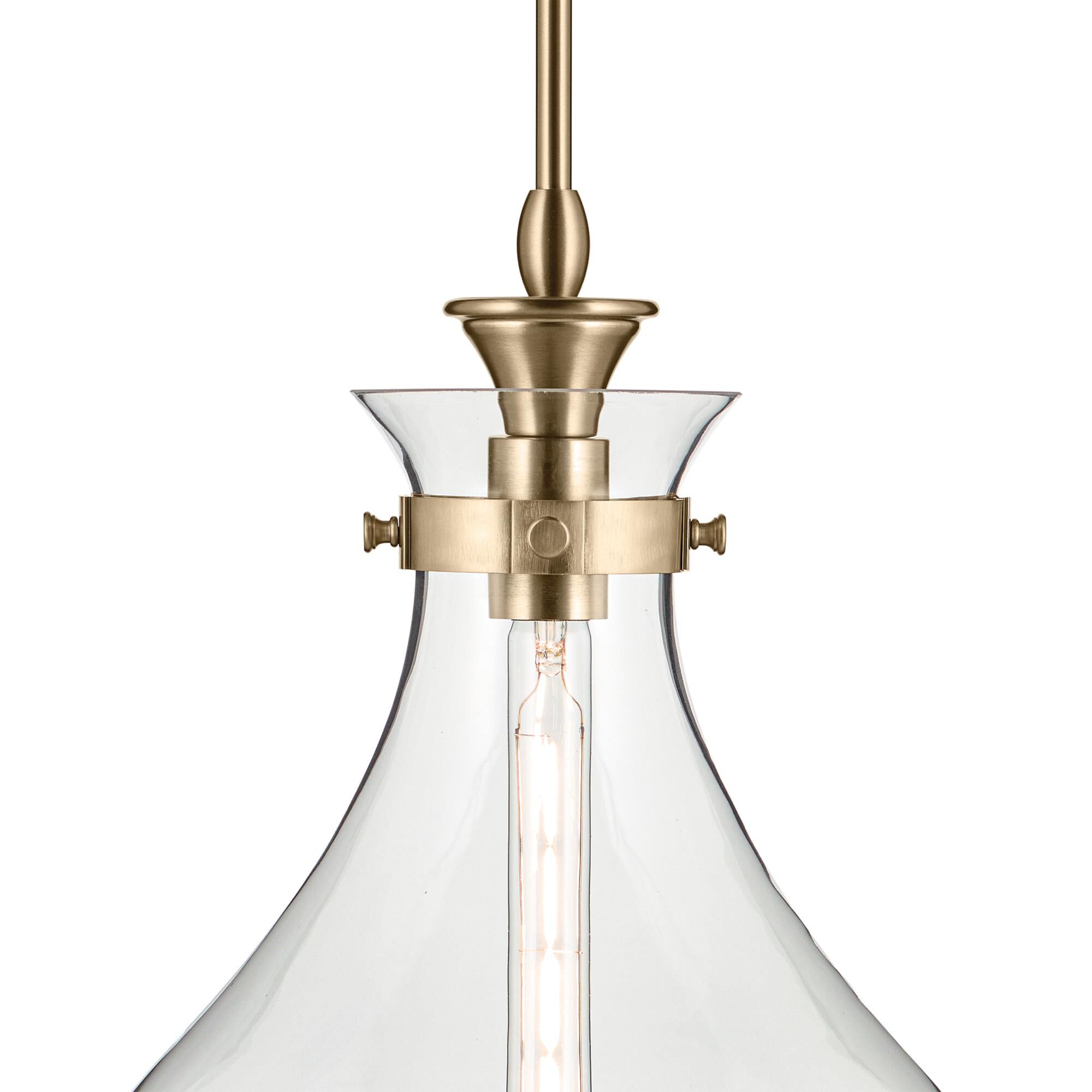Shown in Champagne Bronze finish and Clear glass