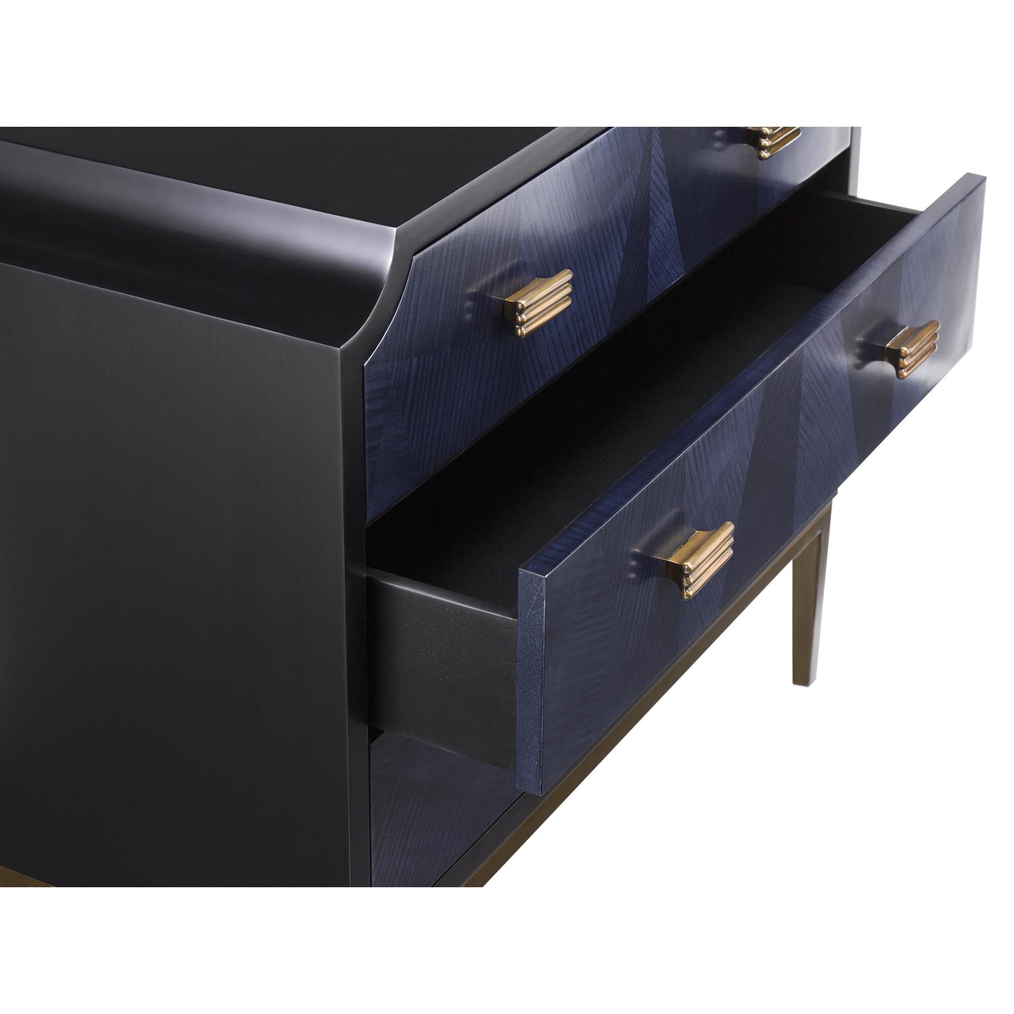Shown in Dark Sapphire/Caviar Black/Antique Brass finish