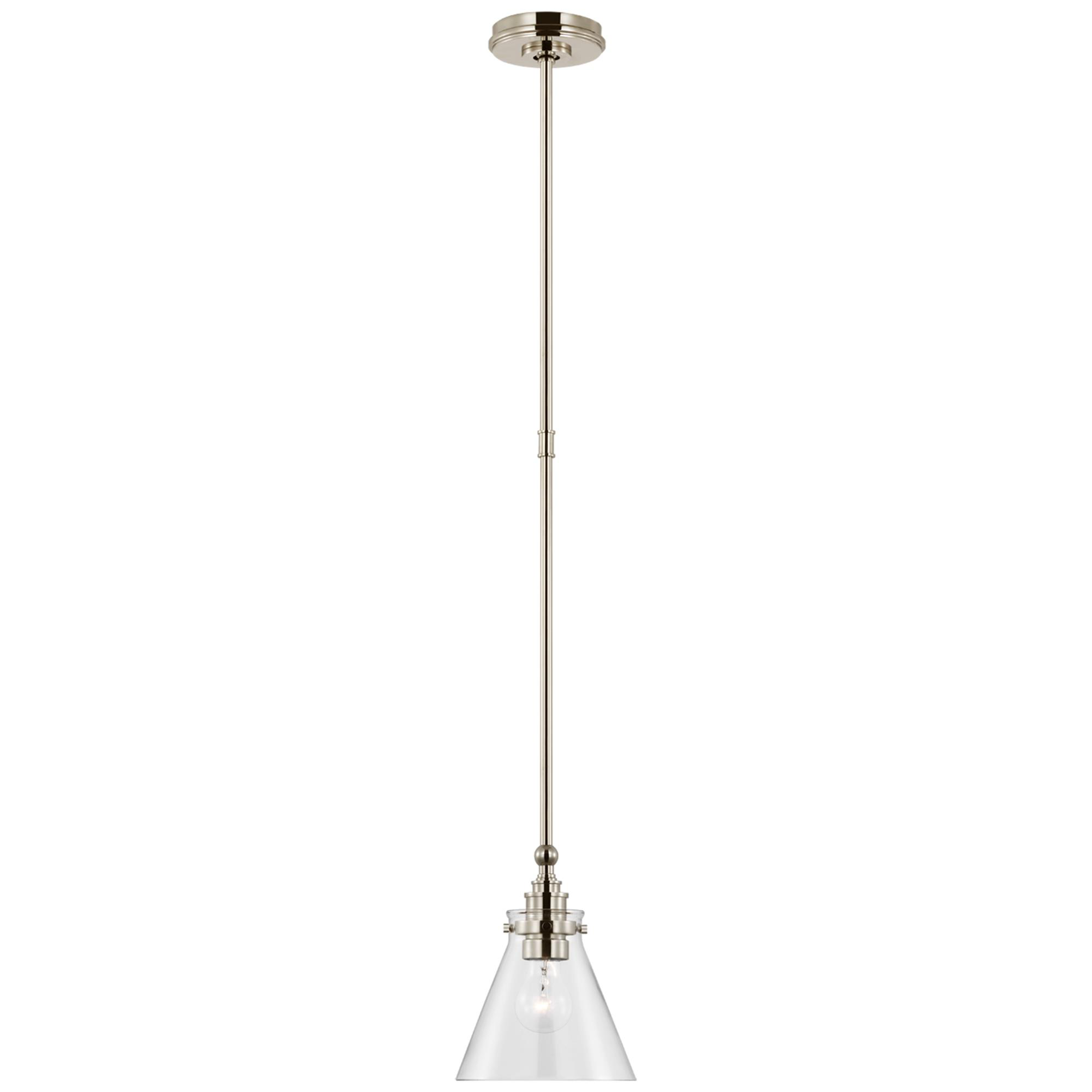 Shown in Polished Nickel finish and Clear glass