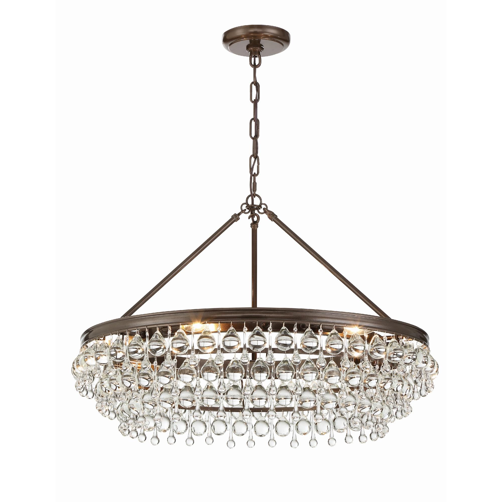 Shown in Vibrant Bronze finish and Clear Glass Drops crystal