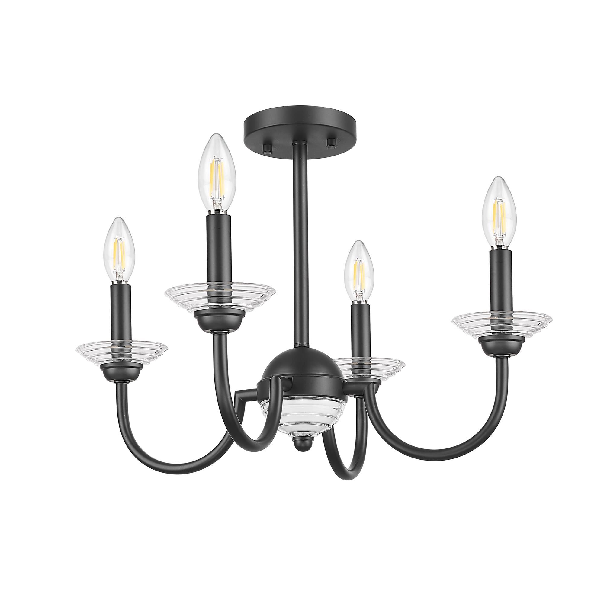 Shown in Matte Black finish and Clear Ribbed glass and Clear Ribbed shade