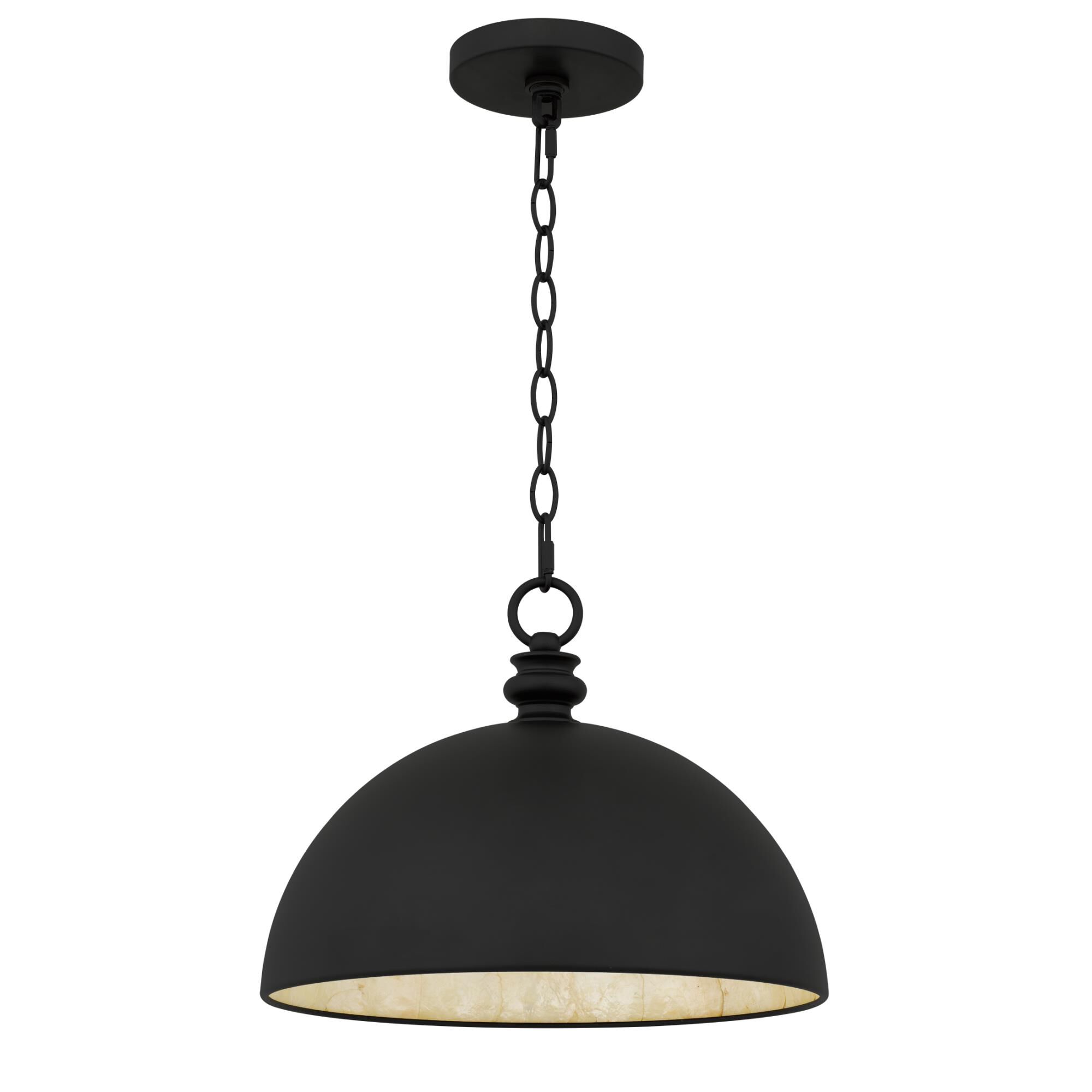 Shown in Matte Black finish and Metal With Capiz Shell Inside shade